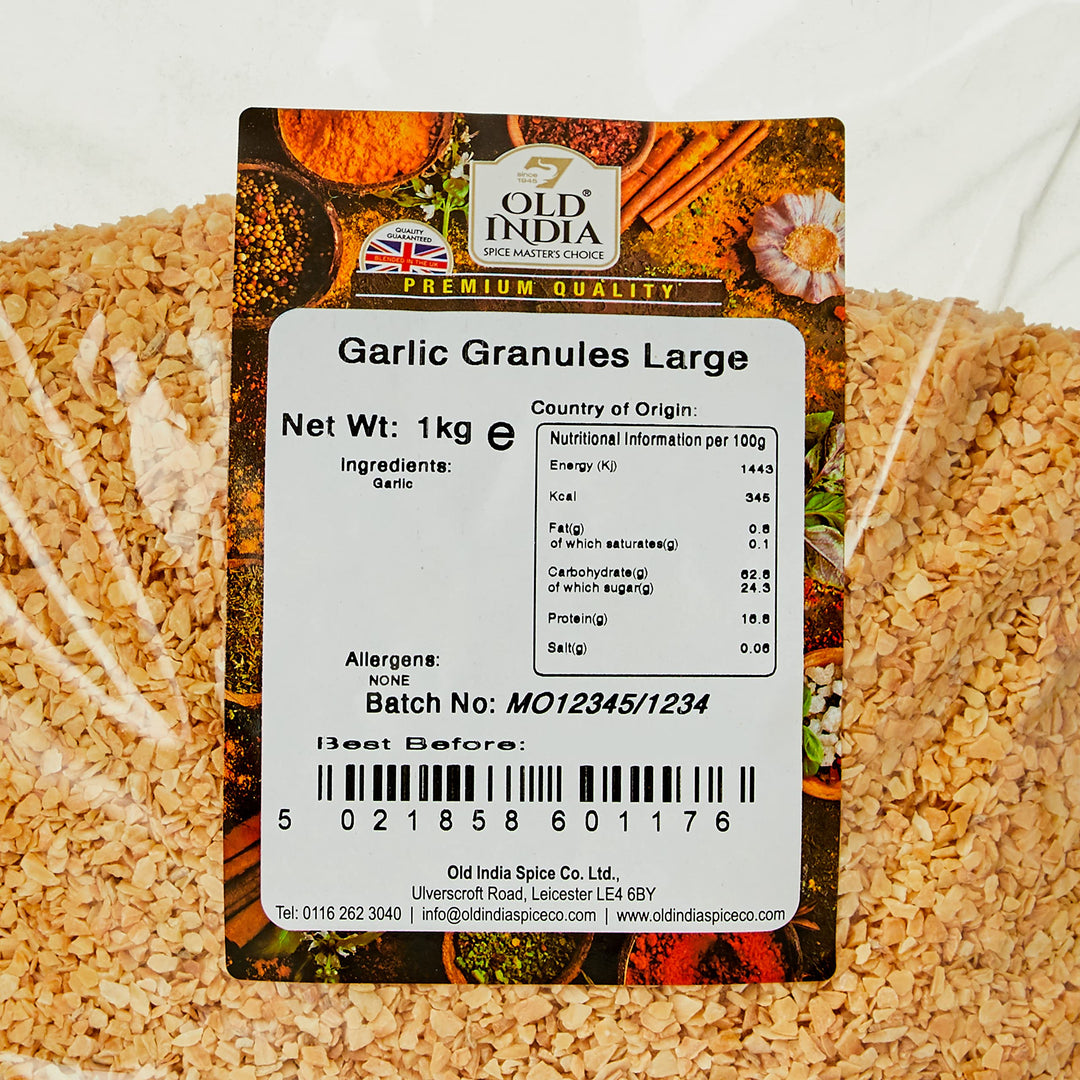 Old India Garlic Granules 1kg - Natural, Additive-Free, GMO-Free Spice for Cooking
