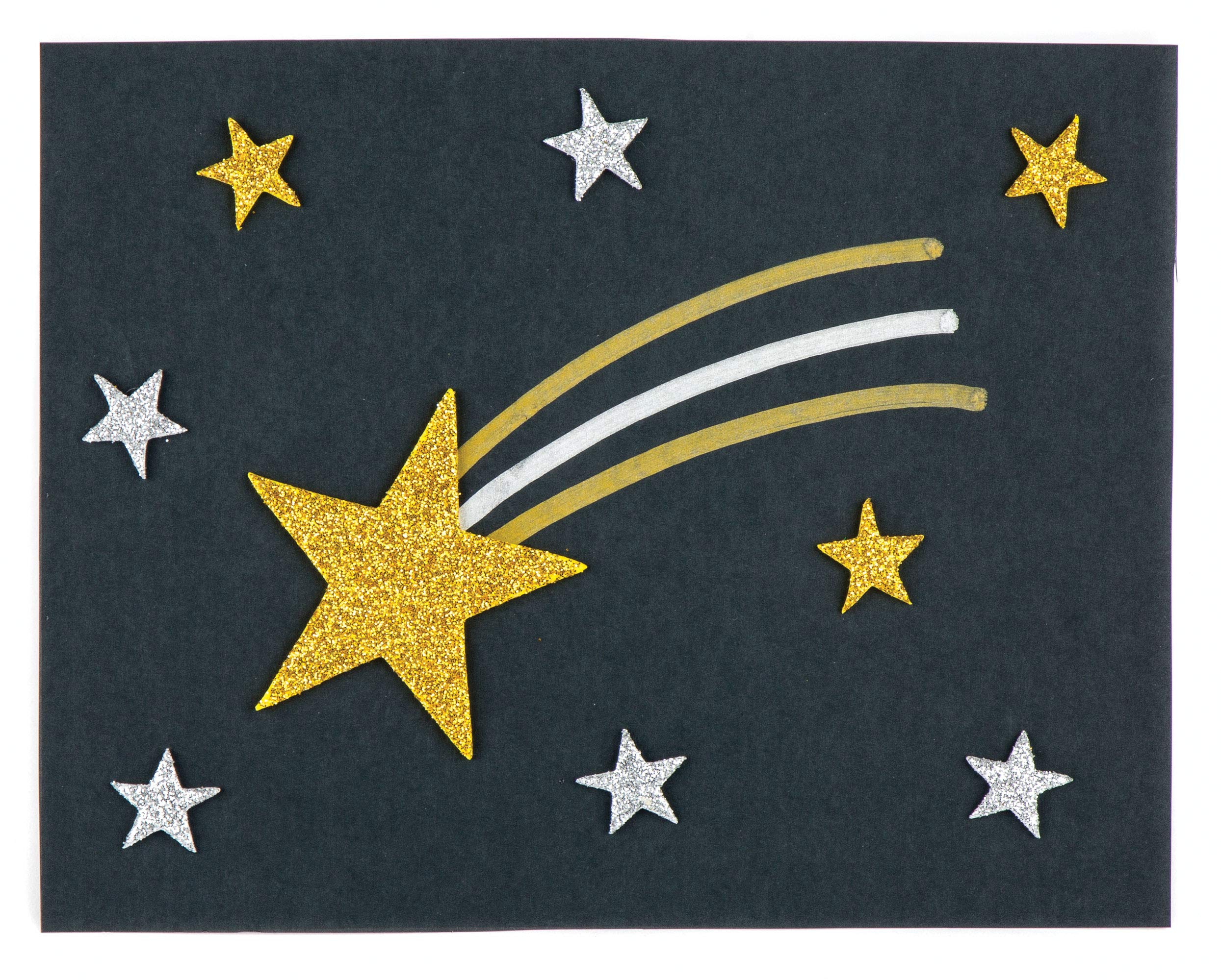 Baker Ross Glitter Star Foam Stickers - Gold & Silver, Self Adhesive | Pack of 150 | Assorted Sizes 4