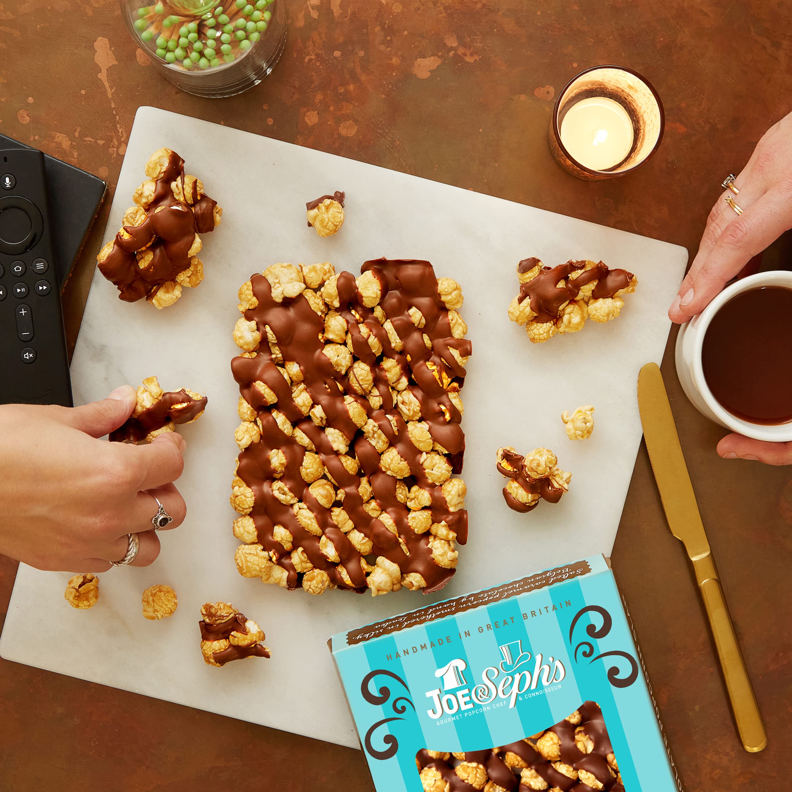 Joe & Seph's Milk Chocolate Salted Caramel Popcorn Slab - 115g | Handmade Gourmet Snack