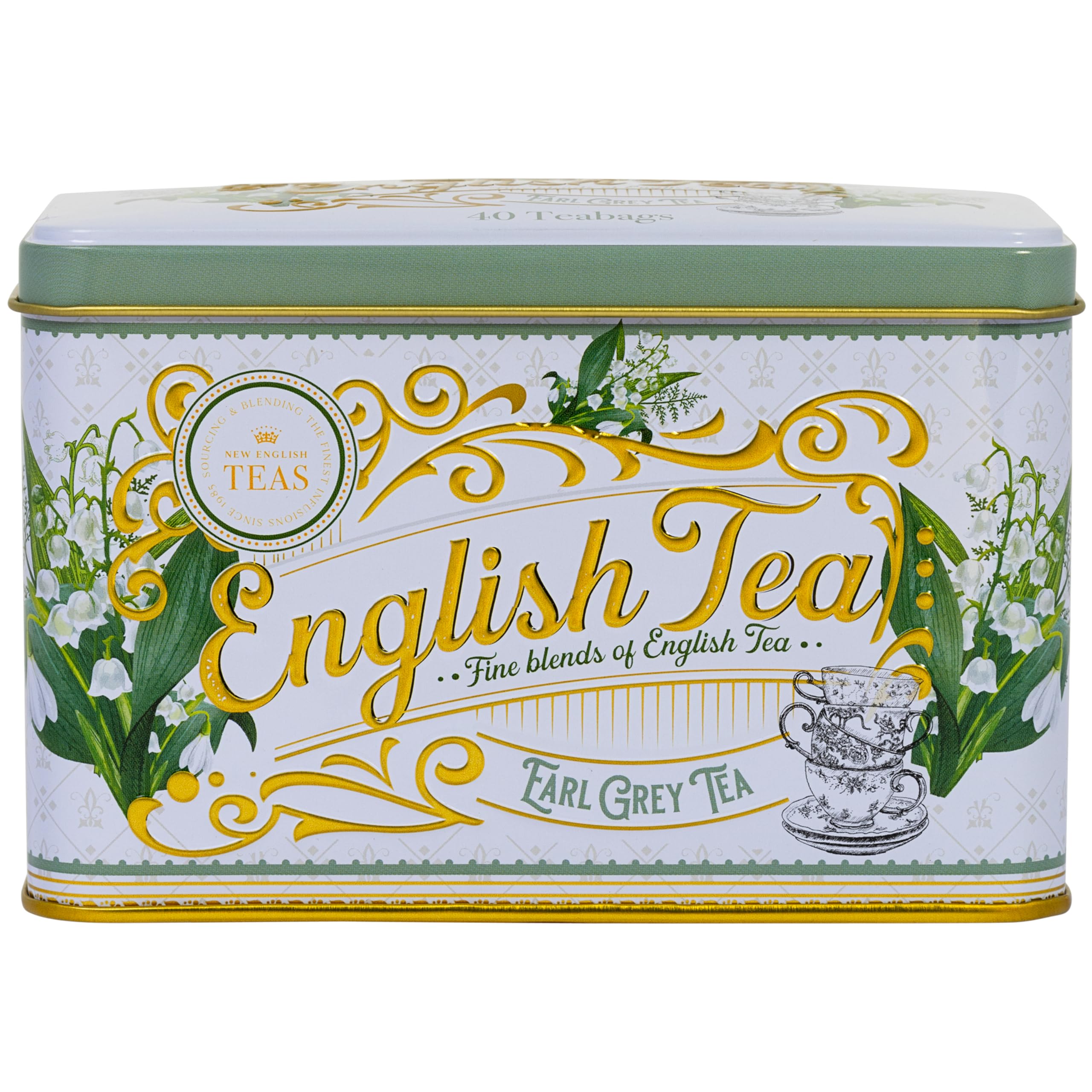 New English Teas - Lily of the Valley Earl Grey Tea Tin with 40 Teabags 1