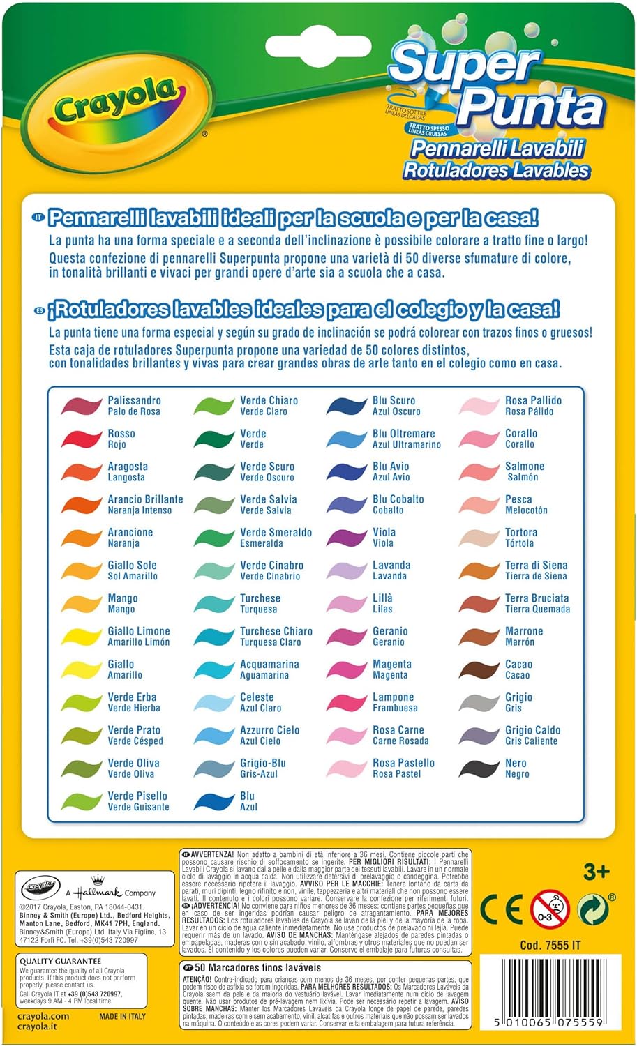 Crayola 50 Washable Super Tip Markers - Arts & Crafts for Kids 3+
