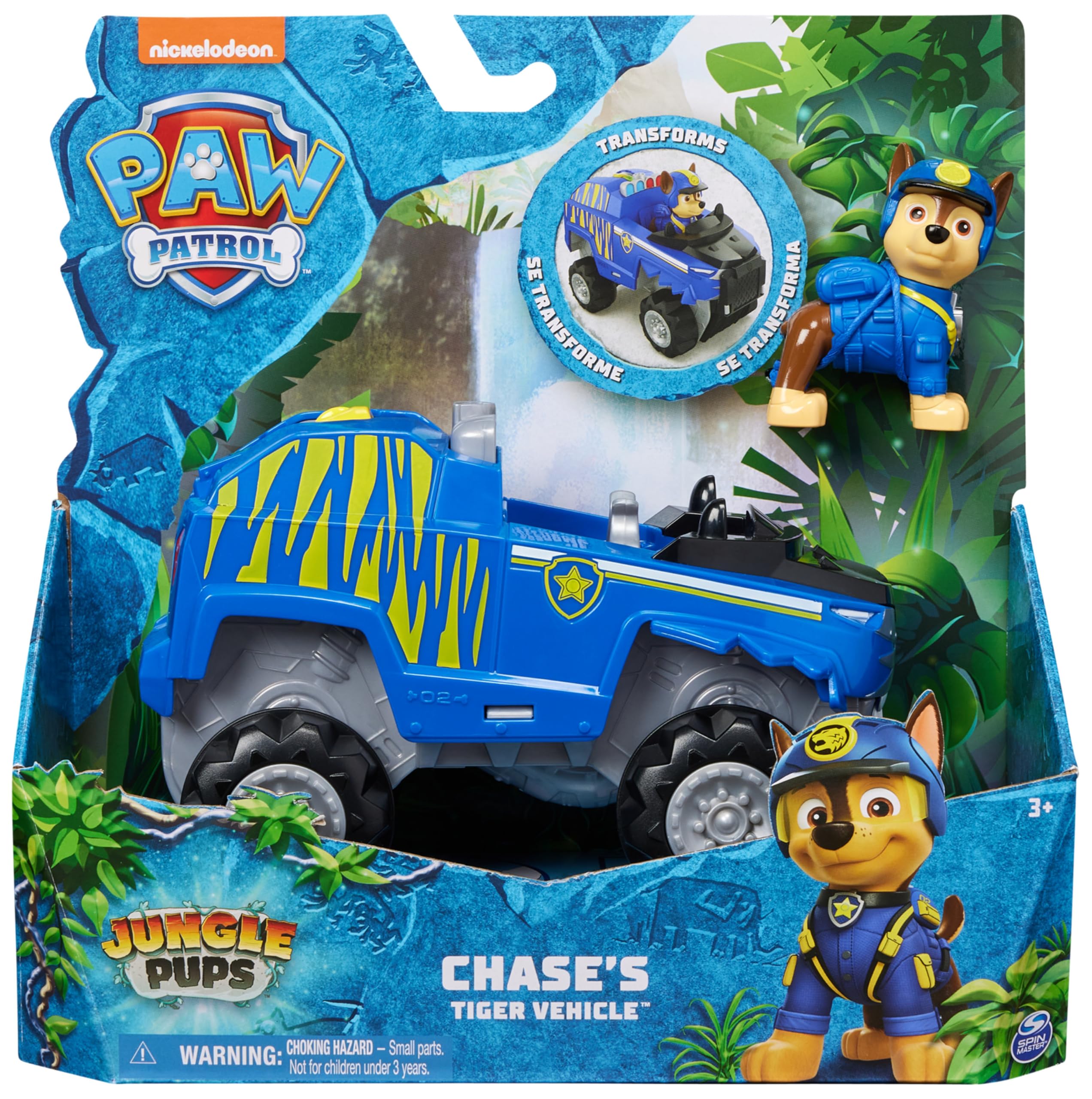 Paw Patrol Jungle Pups Chase Tiger Vehicle Playset with Action Figure | Ages 3+ | Multicoloured 2