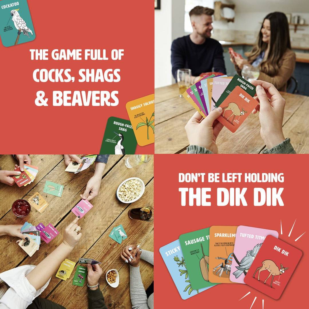 Ginger Fox Don't Be A Dik Dik Card Game - Hilarious Adult Nature Party Game for 3-6 Players