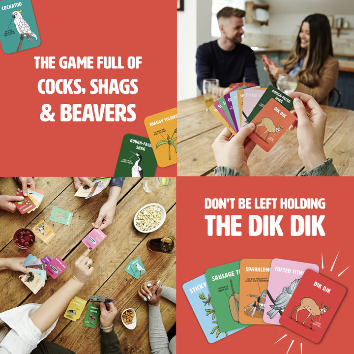 Ginger Fox Don't Be A Dik Dik Card Game - Hilarious Adult Nature Party Game for 3-6 Players