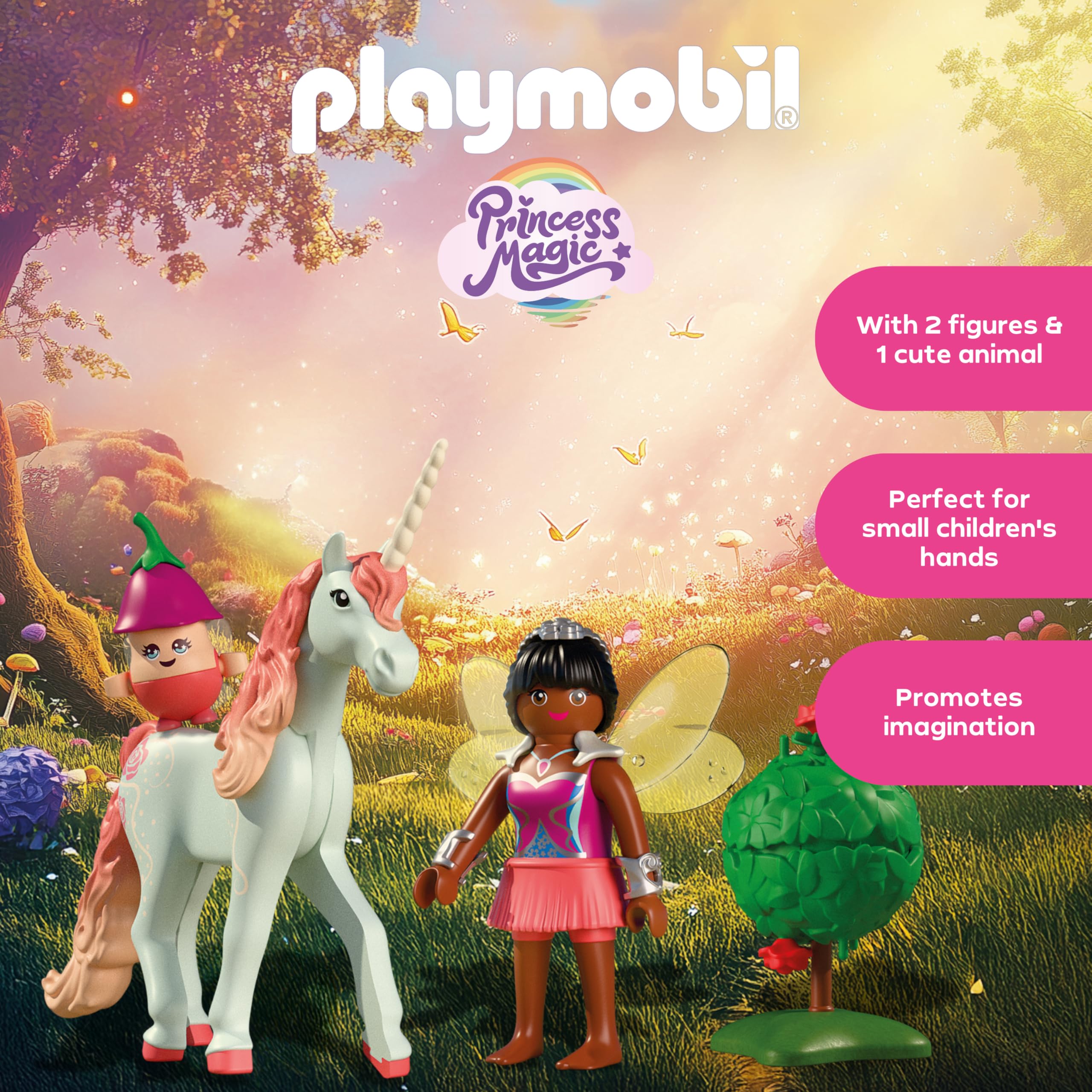 Playmobil Magic Unicorns - Unicorn Sky Rose with Fairy Figure | Multicolor Plastic | Model 71841 3