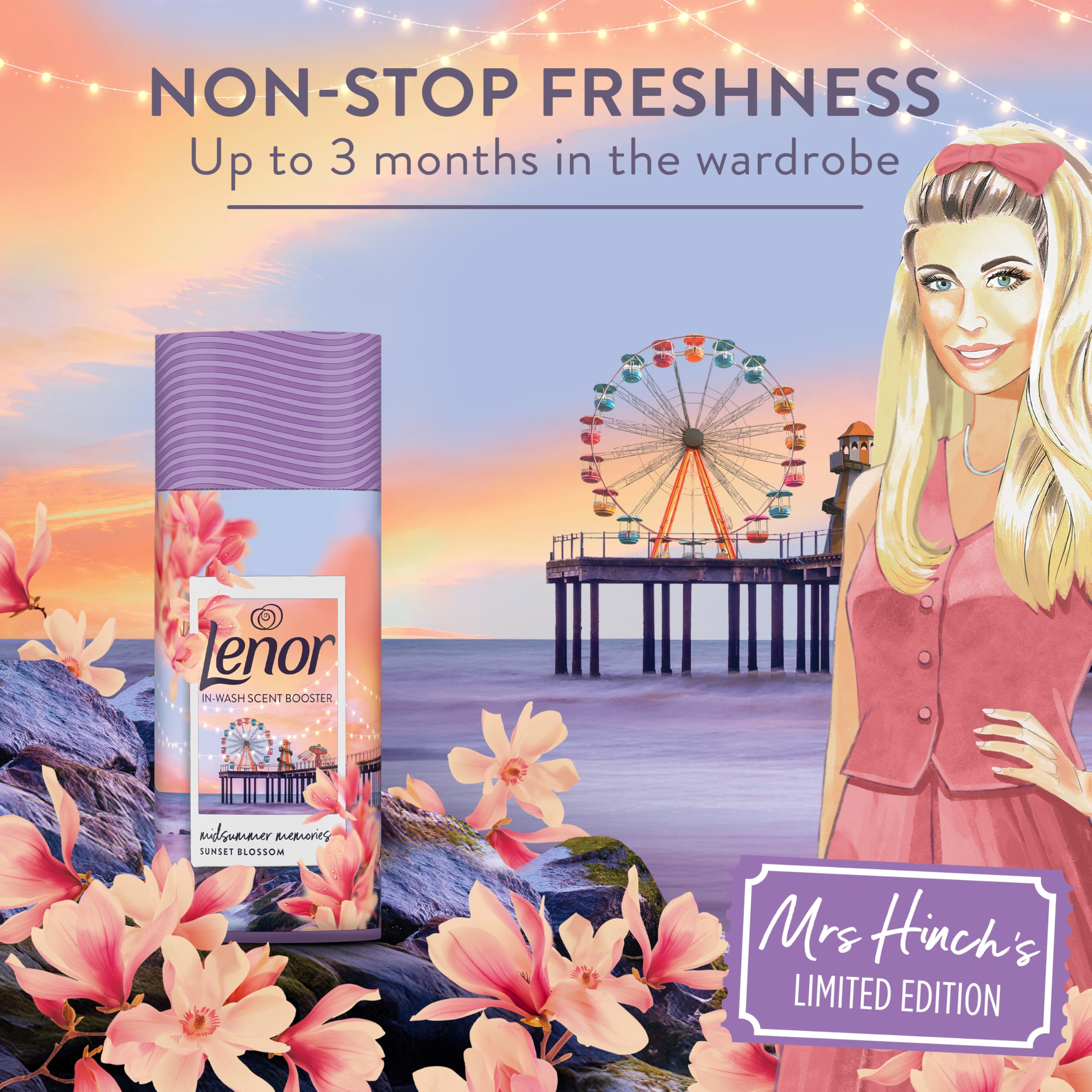 Lenor Scent Boosters - Non-Stop Freshness Up to 12 Weeks | 6 x 155g | Sunset Blossom Scent 2