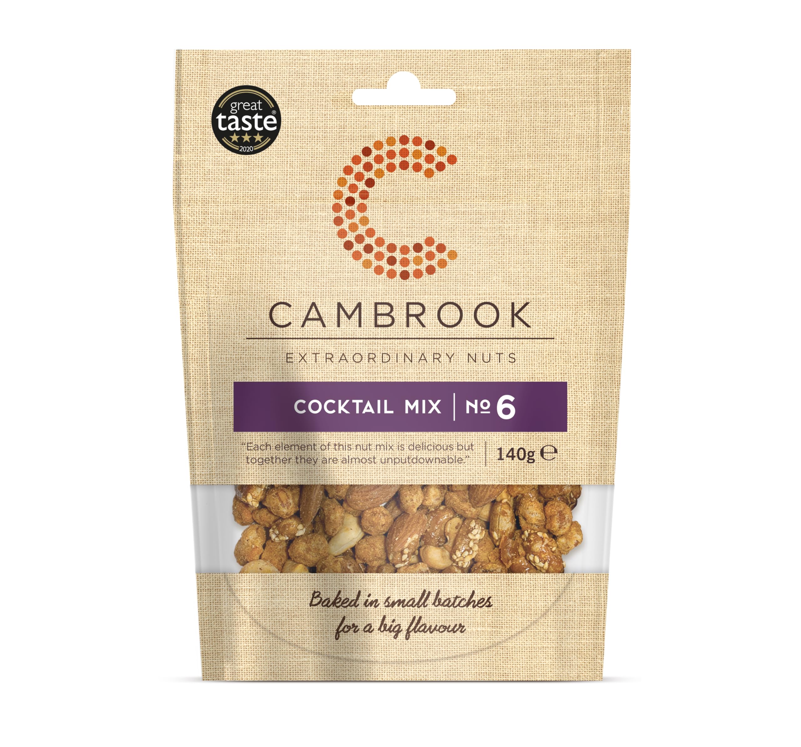 Cambrook Extraordinary Nuts Cocktail Mix 6 - Salted, Smoked & Caramelised Mixed Nuts | 140g