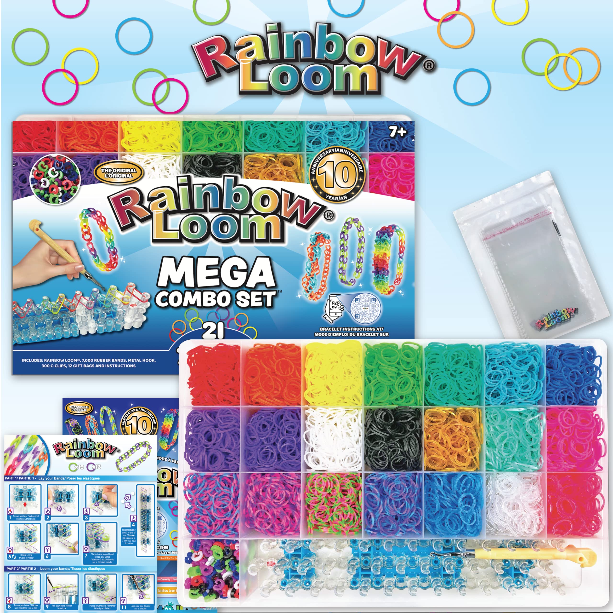 Rainbow Loom Mega Combo Loom Band Kit - 7000 Bands & 300 Clips for Kids 7+ 14