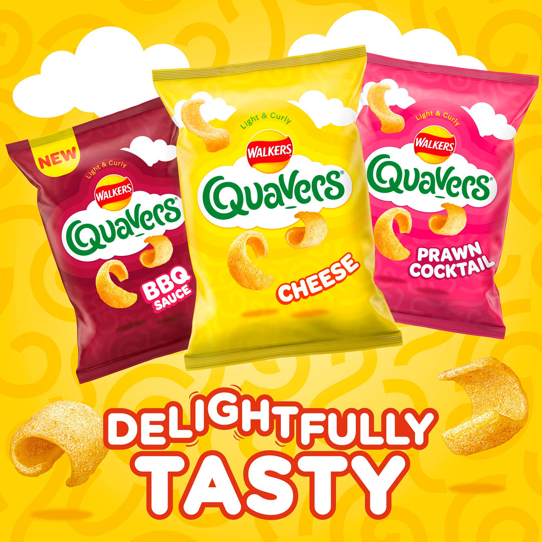 Walkers Quavers Prawn Cocktail Crisps, 116g Sharing Bag, Case of 12