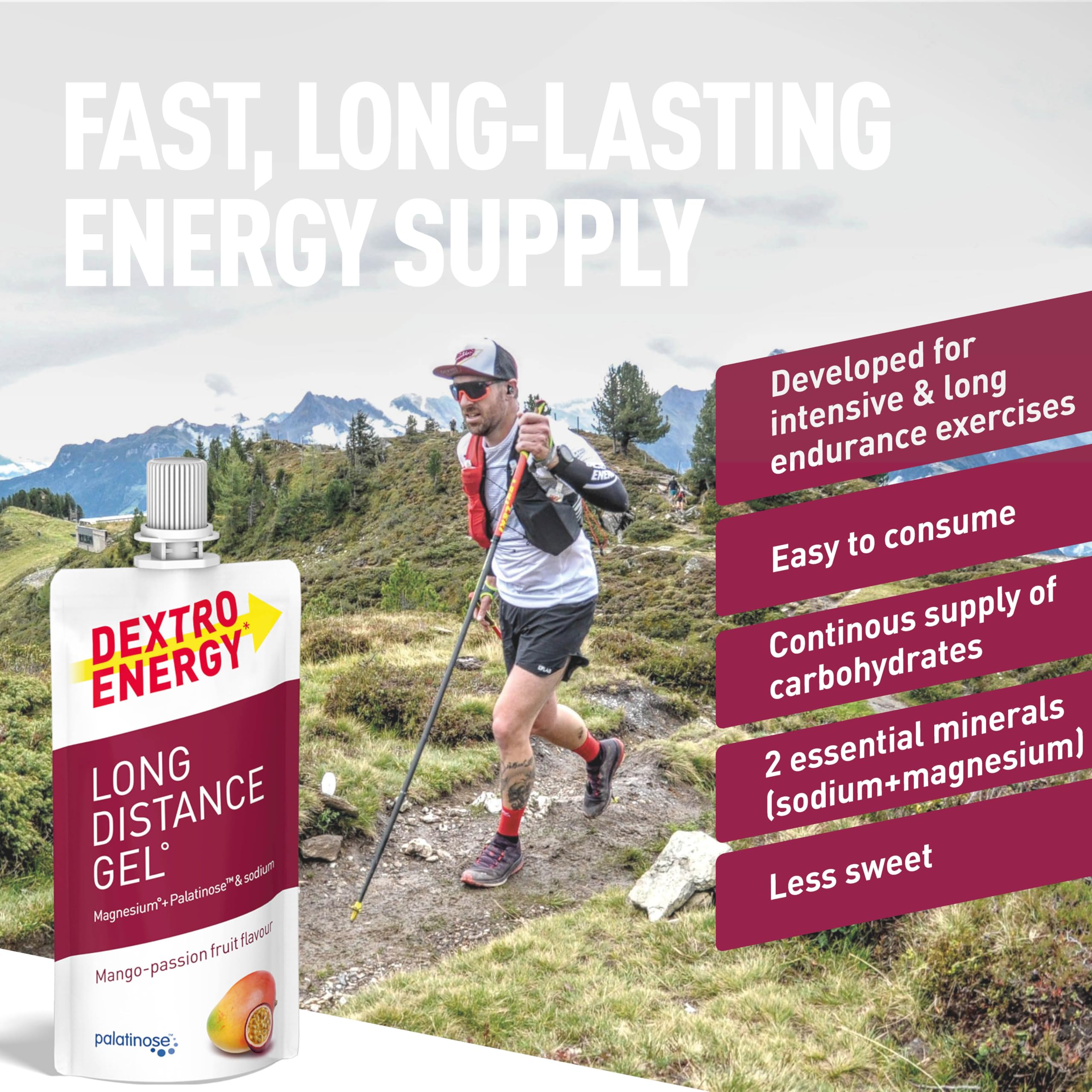 Dextro Energy Long Distance Gel Mango & Passion Fruit - Fast and Long-Lasting Energy for Endurance Sports 6