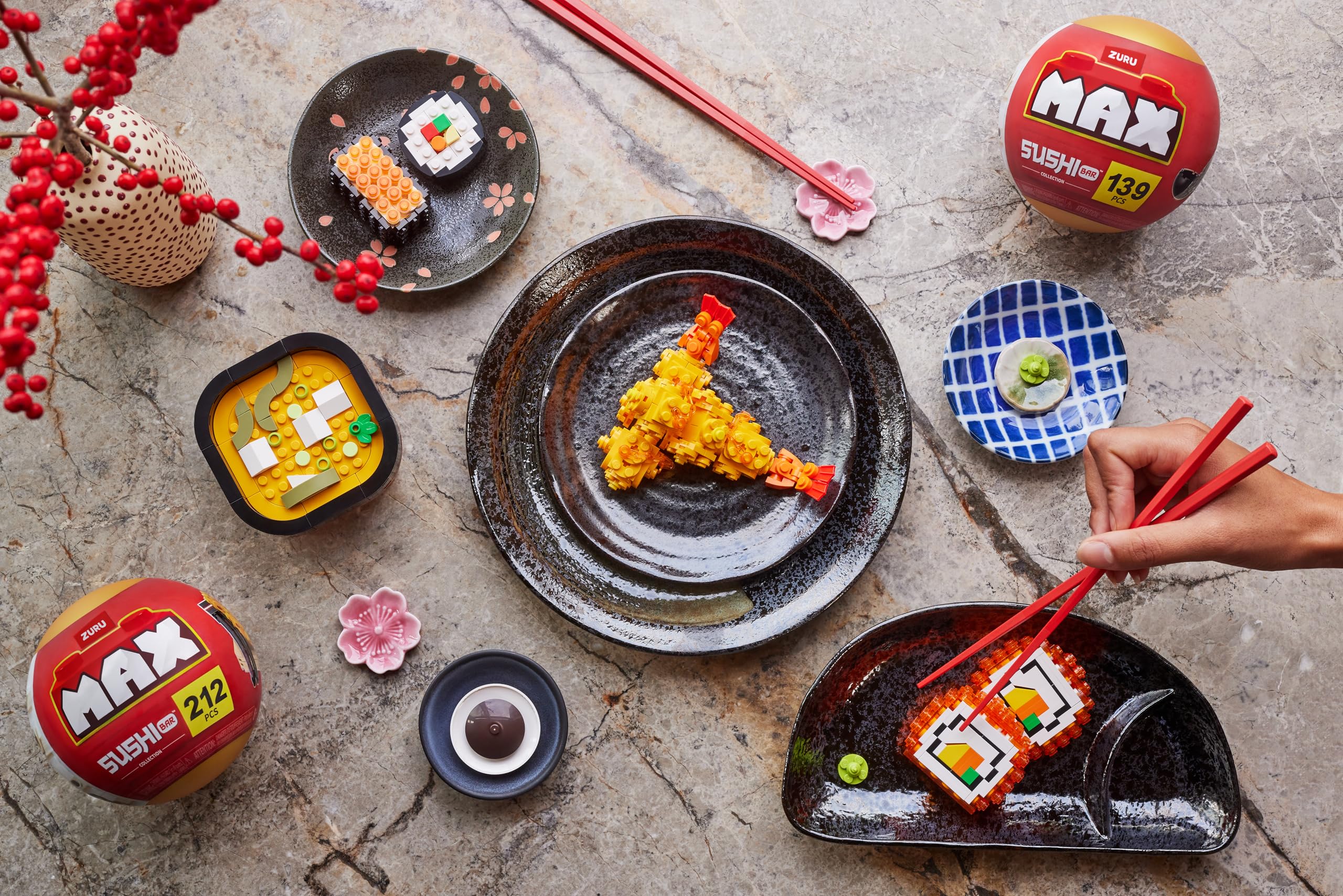 Max Build More Premium Sushi Bar Collection (Tempura) - 212-Piece Building Set for Ages 8+ 9