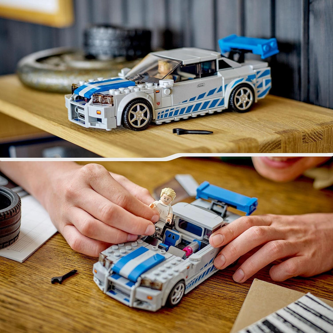 LEGO Speed Champions Nissan Skyline GT-R (R34) Race Car - 319-Piece Building Set for Ages 9+
