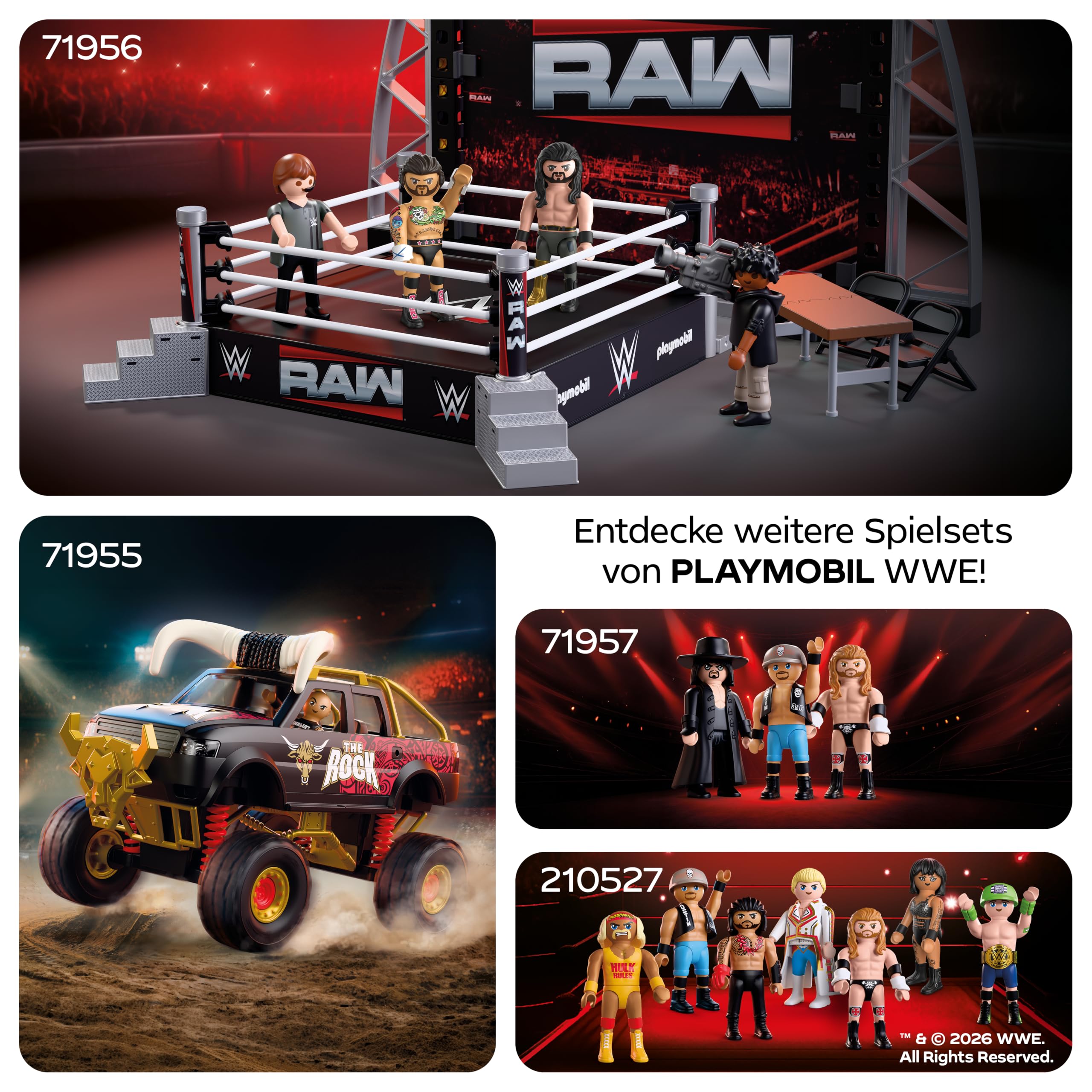 Playmobil WWE Attitude Era Multipack Figure Set - Undertaker, Stone Cold, Triple H | Ages 4+ 5