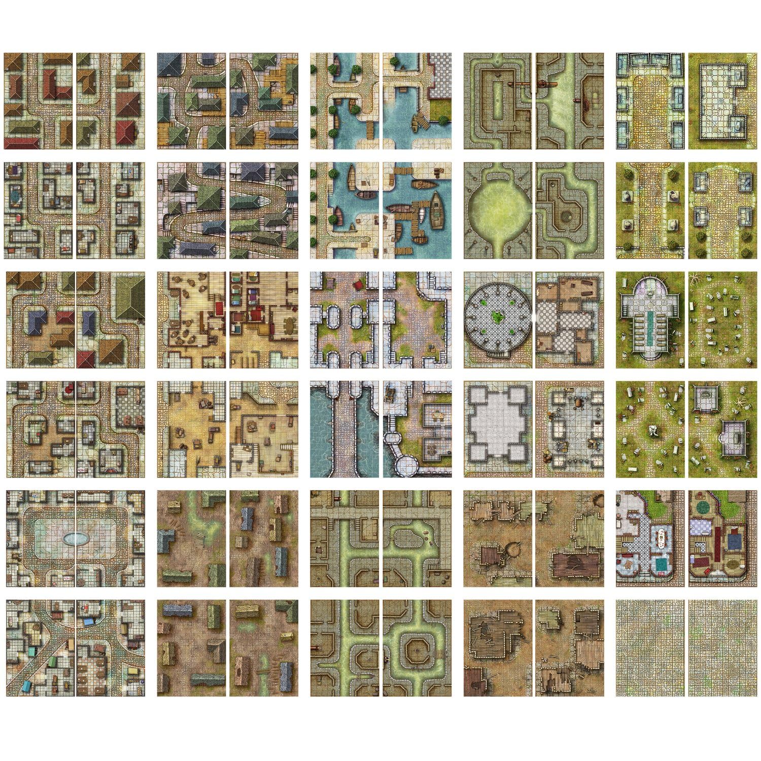 Loke BattleMats Big Book of Battle Mats - Streets Sewers & Cemeteries 2