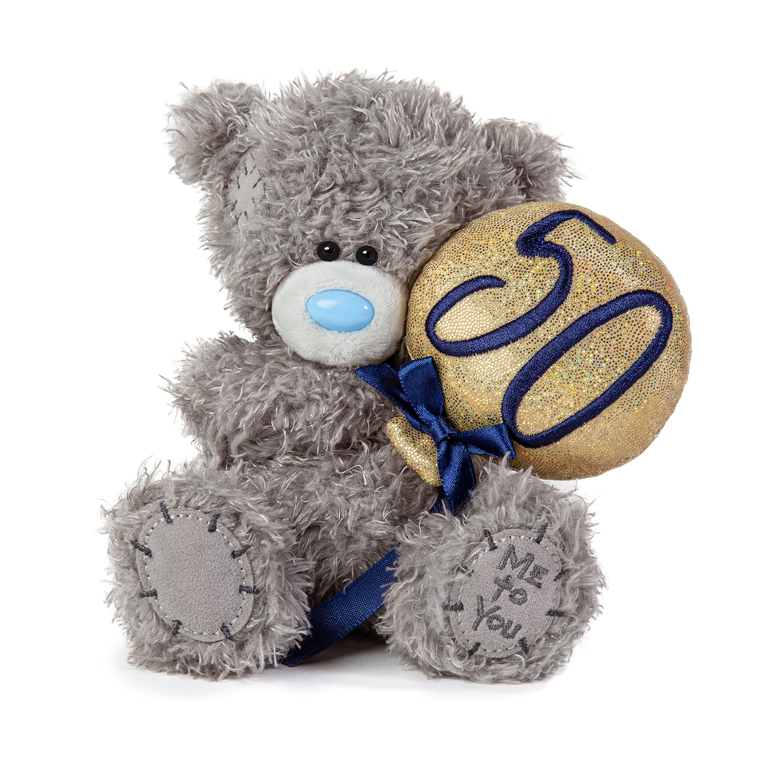 Me To You Tatty Teddy 50th Birthday Bear with 50 Balloon | Grey | 15cm 1