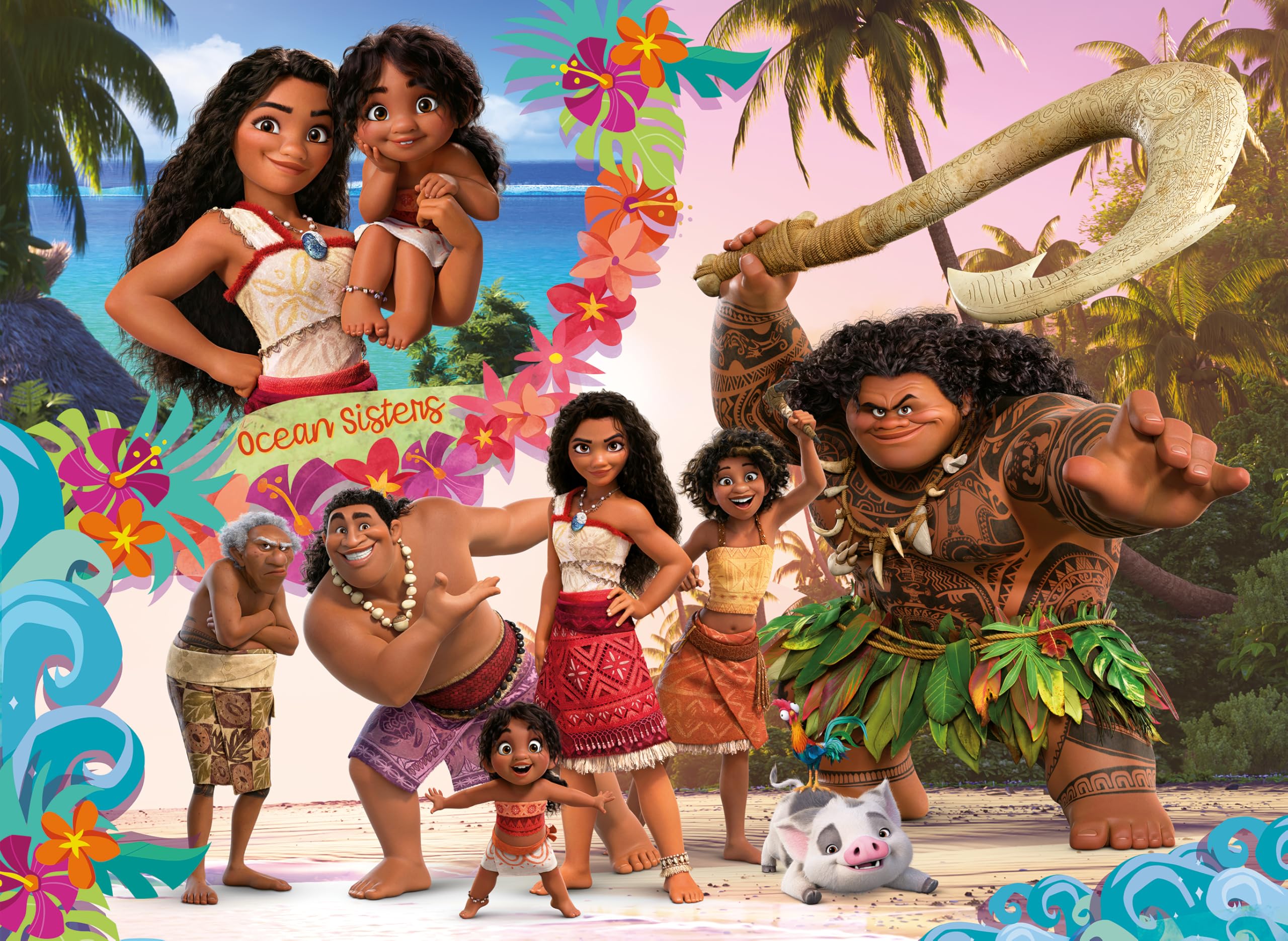 Liscianigiochi DISNEY Vaiana MaxiPlus Puzzle - 48 Piece Double Sided for Ages 4+