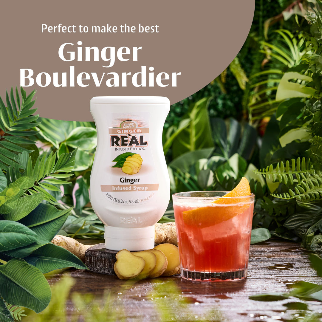 Reàl Infused Exotics - Ginger Puree Infused Fruit Syrup | 500ml Squeezy Bottle