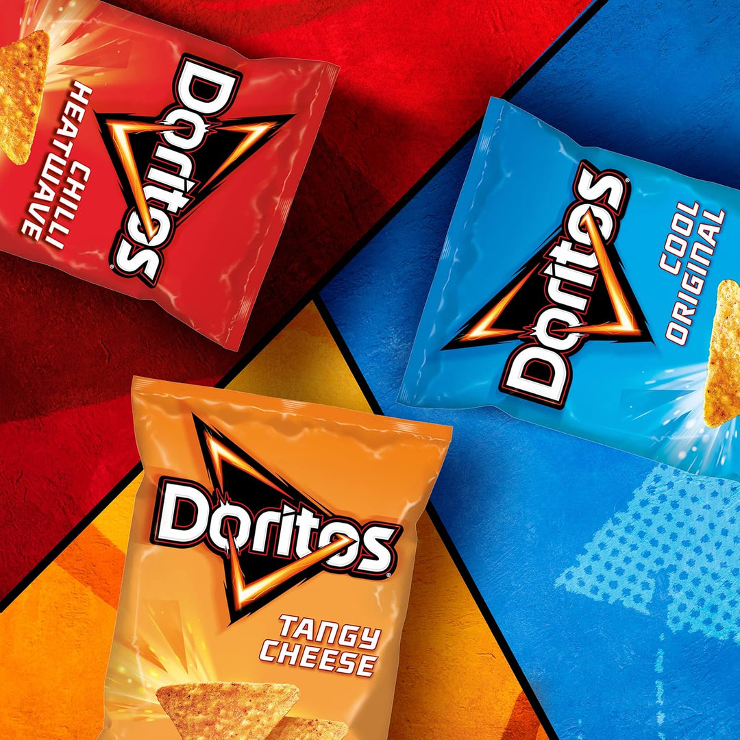 Doritos Tangy Cheese Tortilla Chips, 40g (Case of 32) - Bold Flavour, Vegetarian Crisps