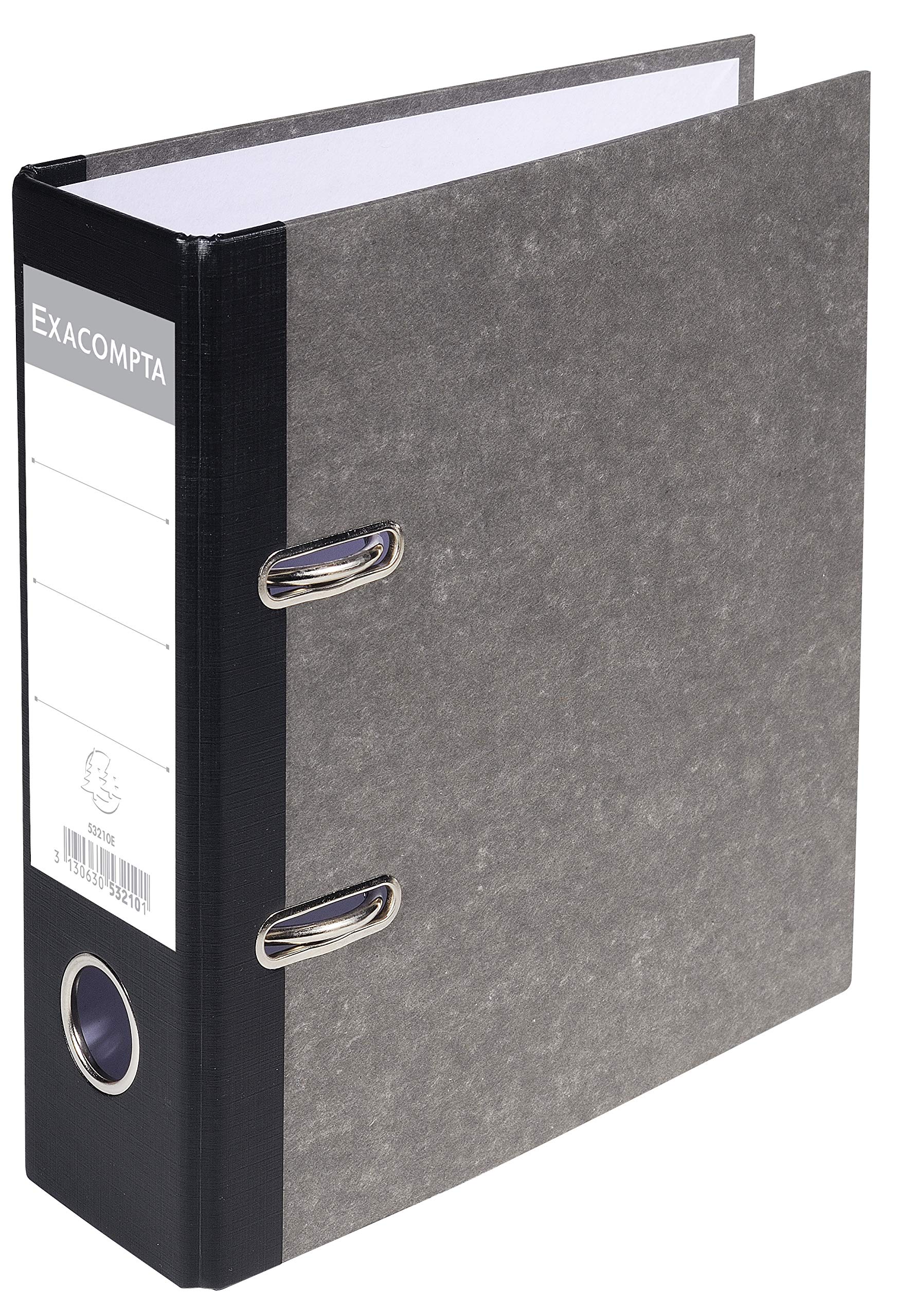Exacompta O-Ring Binder - A5 Portrait, 70mm Spine, Grey Marbled Paper | FSC Certified