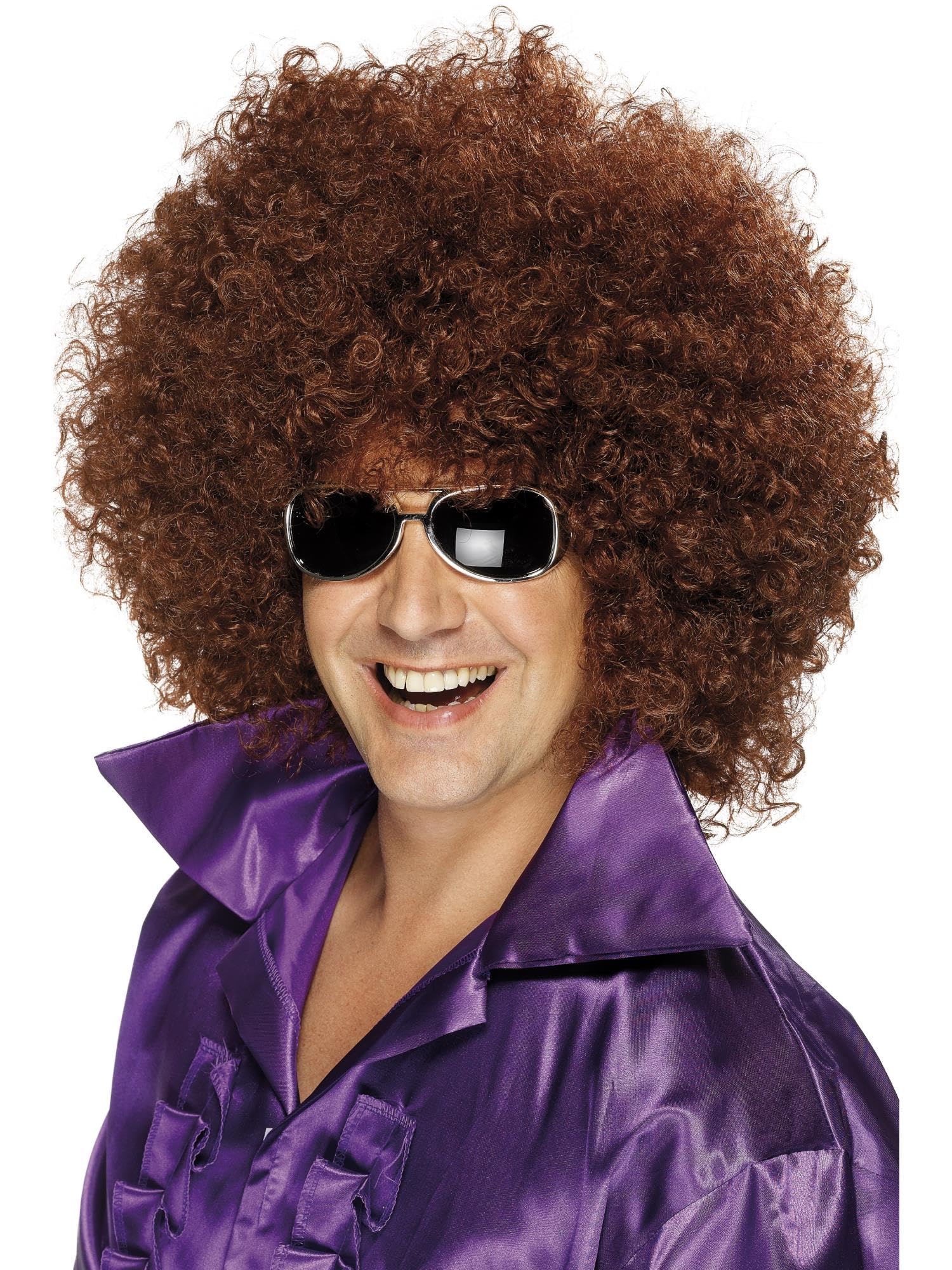 Smiffys 1970s Disco Mega-Huge Afro Wig, Brown, Adult Fancy Dress for Men