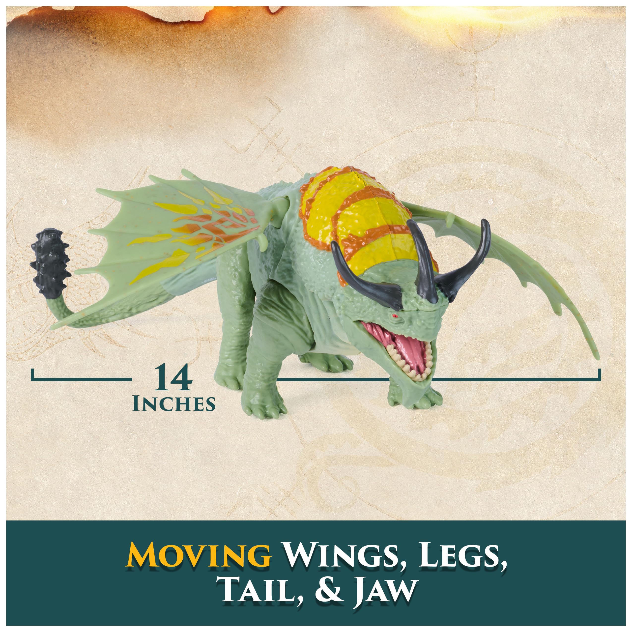 Spin Master Dreamworks Dragons Rumblehorn & Stoick Action Figure Set | 3-inch Viking, 10-inch Dragon | Ages 4+ 5