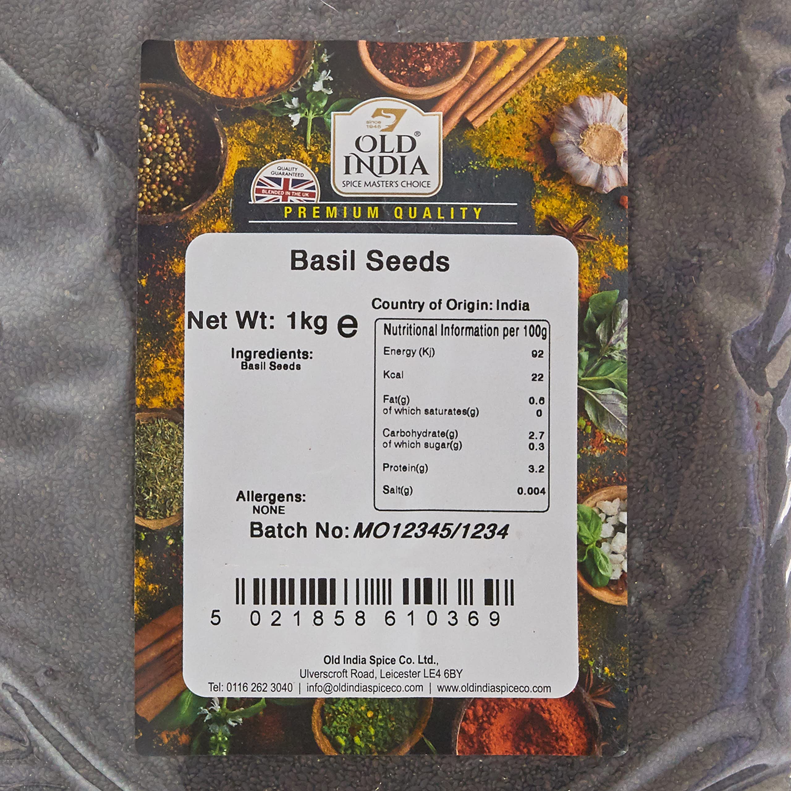 Old India Basil Seeds - 1kg Natural, Additive & GMO Free Seeds 2