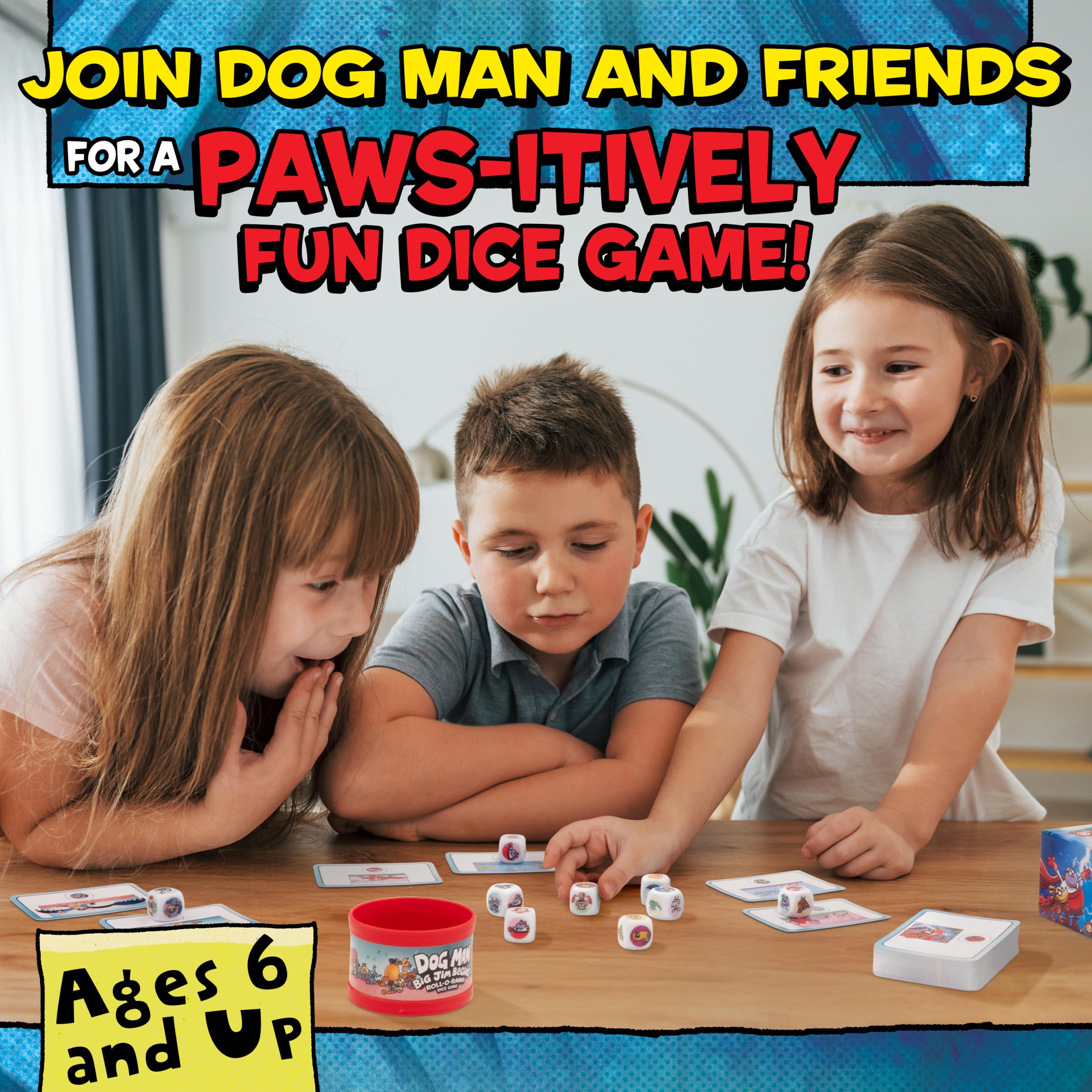 University Games Dog Man: Big Jim Begins Dice Game | 2-4 Players | Ages 6+ 6