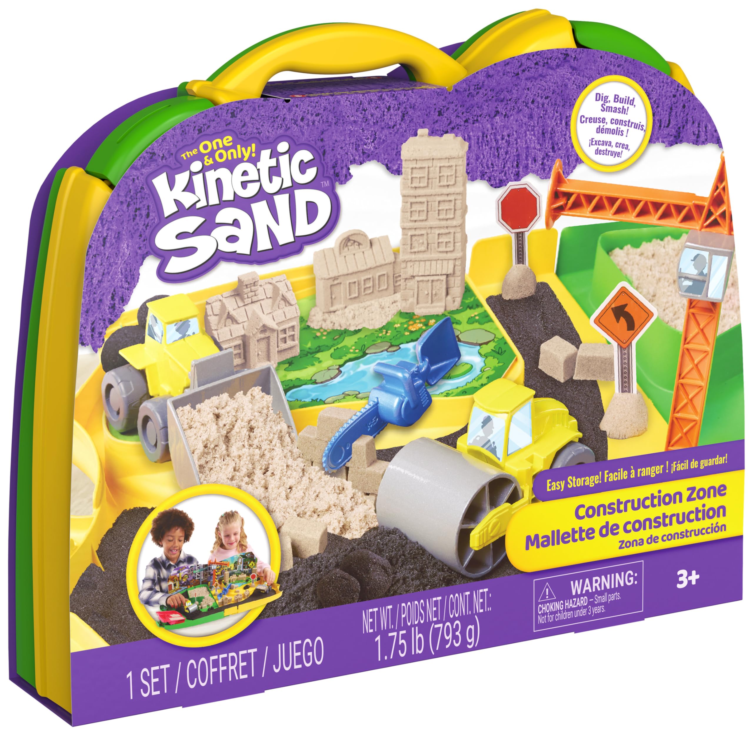 Kinetic Sand Construction Zone - Moldable Play Sand Sensory Toys for Ages 3+ 9