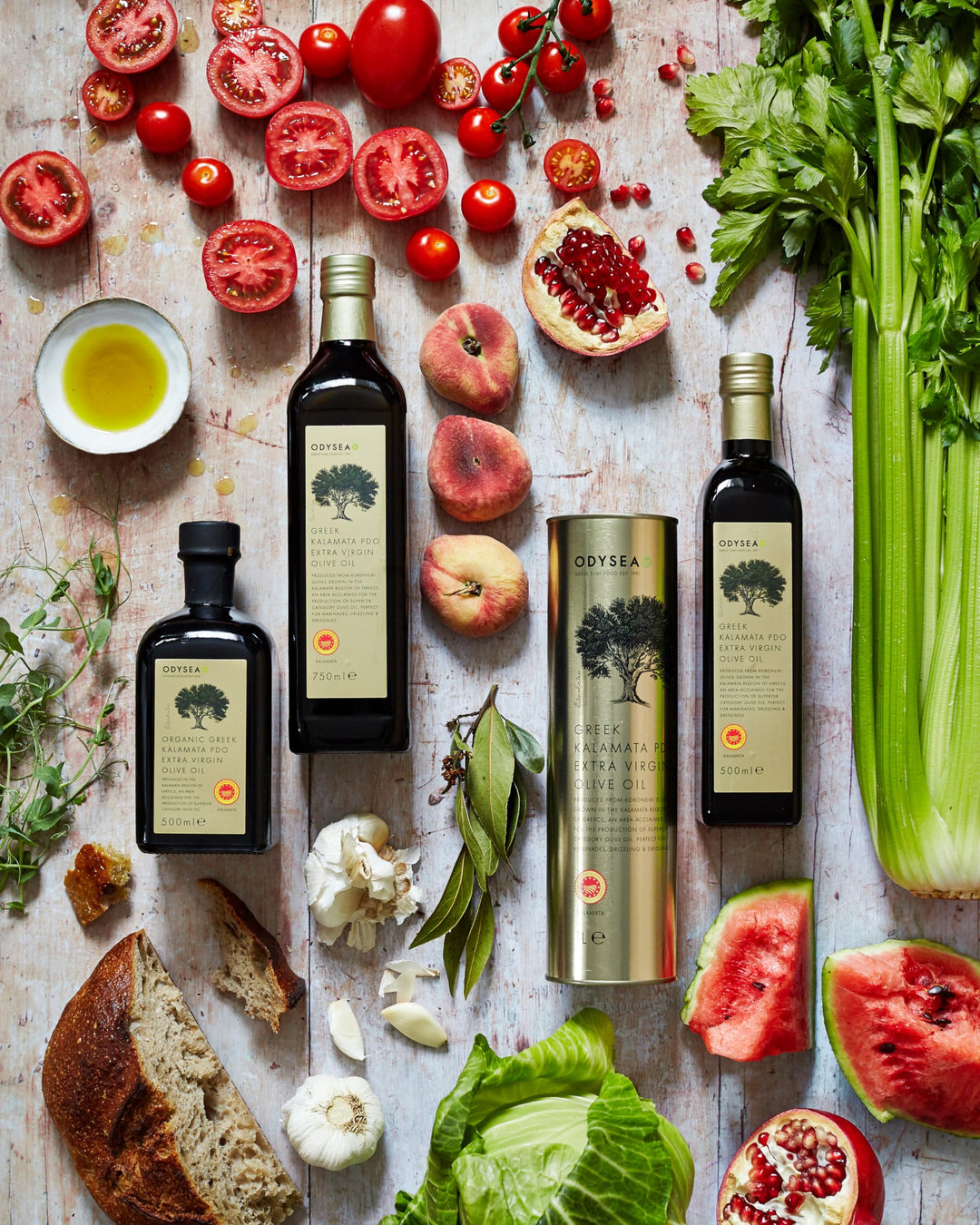 Odysea Greek Kalamata PDO Extra Virgin Olive Oil, 1L Glass Bottle