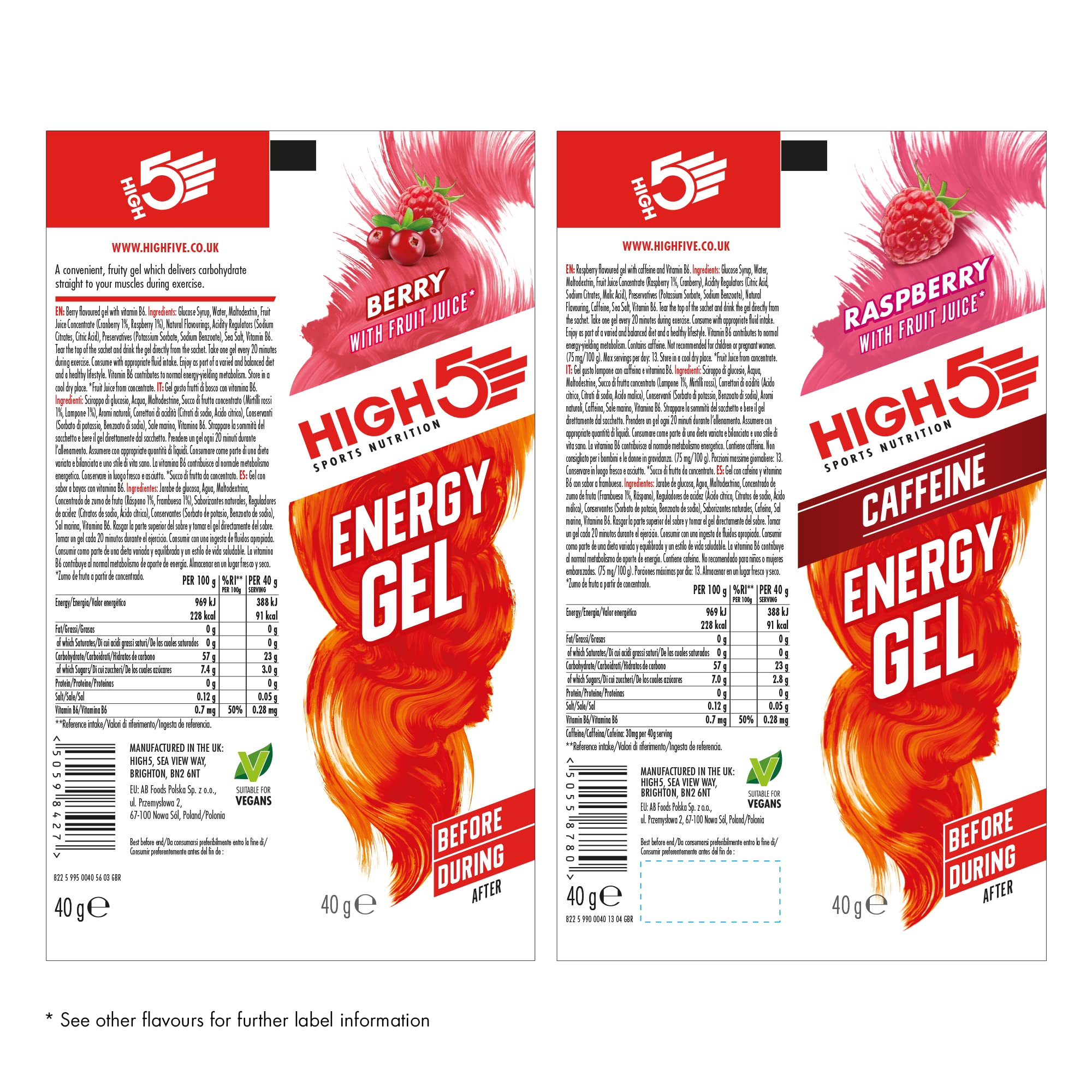 HIGH5 Energy Gel Pack – 20 Beutel à 40 g für Laufen, Radfahren, Ausdauersport – Natürlicher Fruchtsaft, koffeinfrei (verschiedene Geschmacksrichtungen) 7