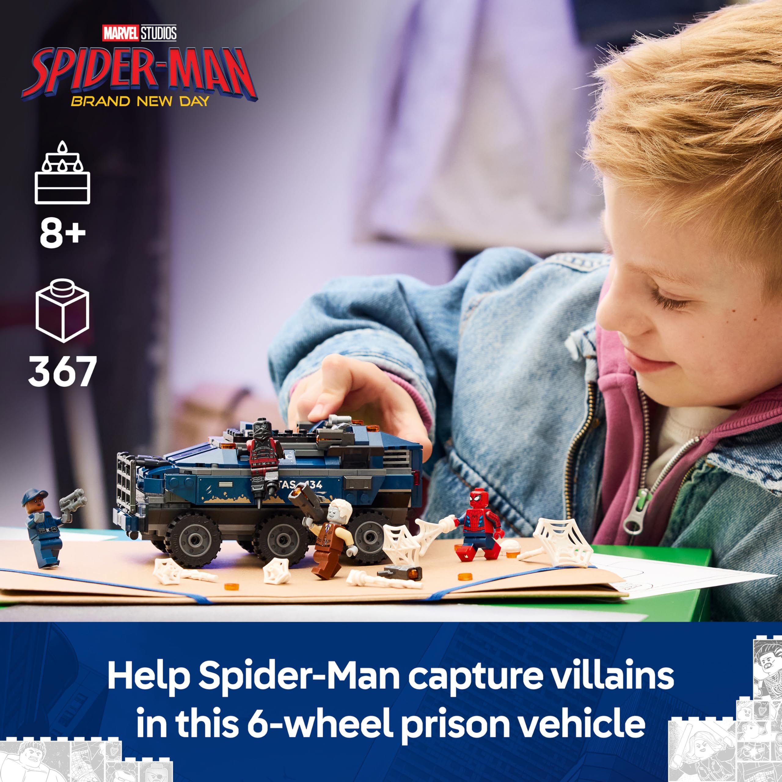 LEGO Marvel Spider-Man Prison Transport Chase Building Set 76349 for Ages 8+