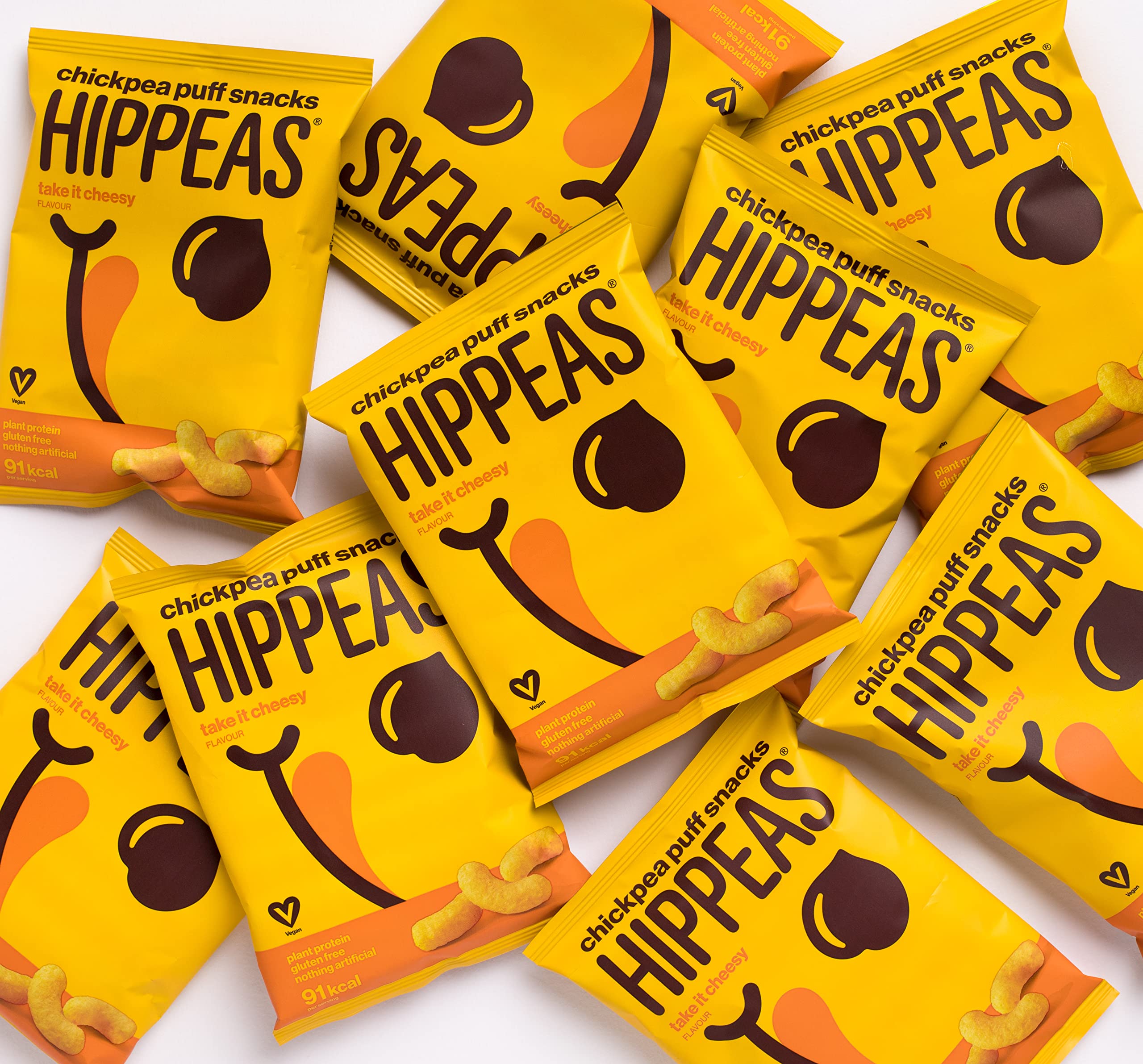 Hippeas Take It Cheesy Chickpea Puffs Vegan Crisps Multipack | 25 x 15g 9