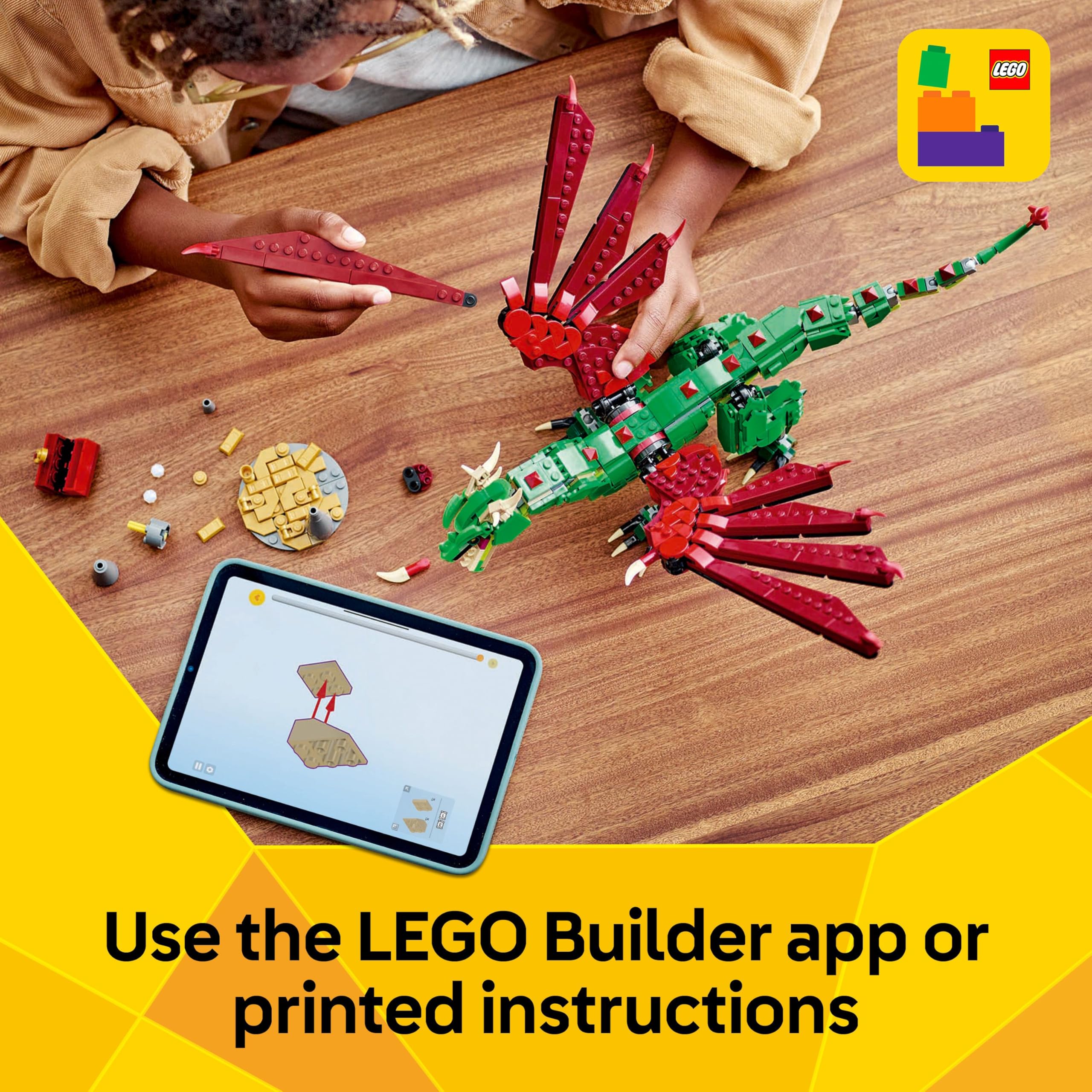 LEGO Creator 3in1 Medieval Dragon Toy - Build a Dragon, Sea Serpent or Phoenix | 715 Pieces 7