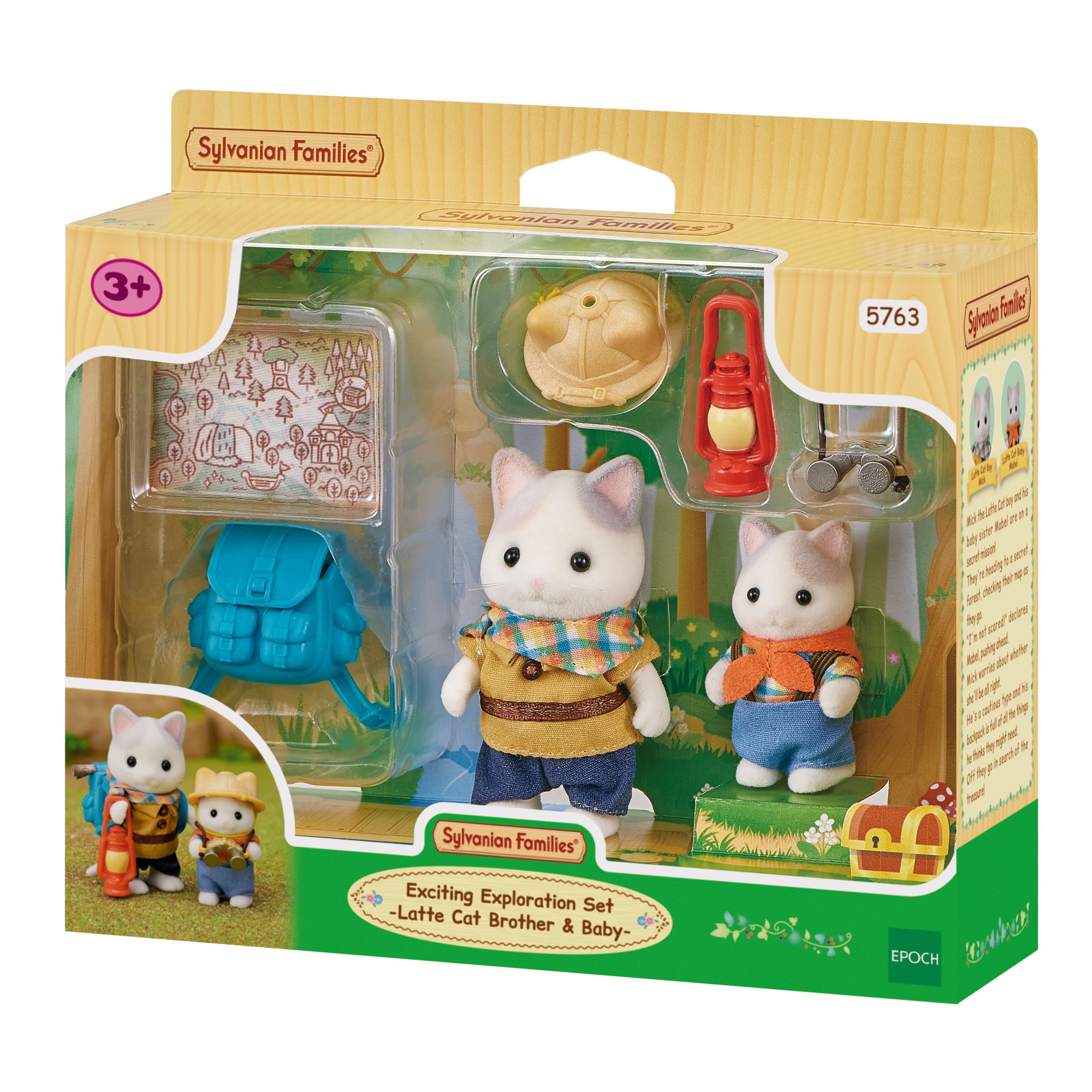 Sylvanian Families 5763 Exciting Exploration Set - Latte Cat Brother & Baby | Ages 3+
