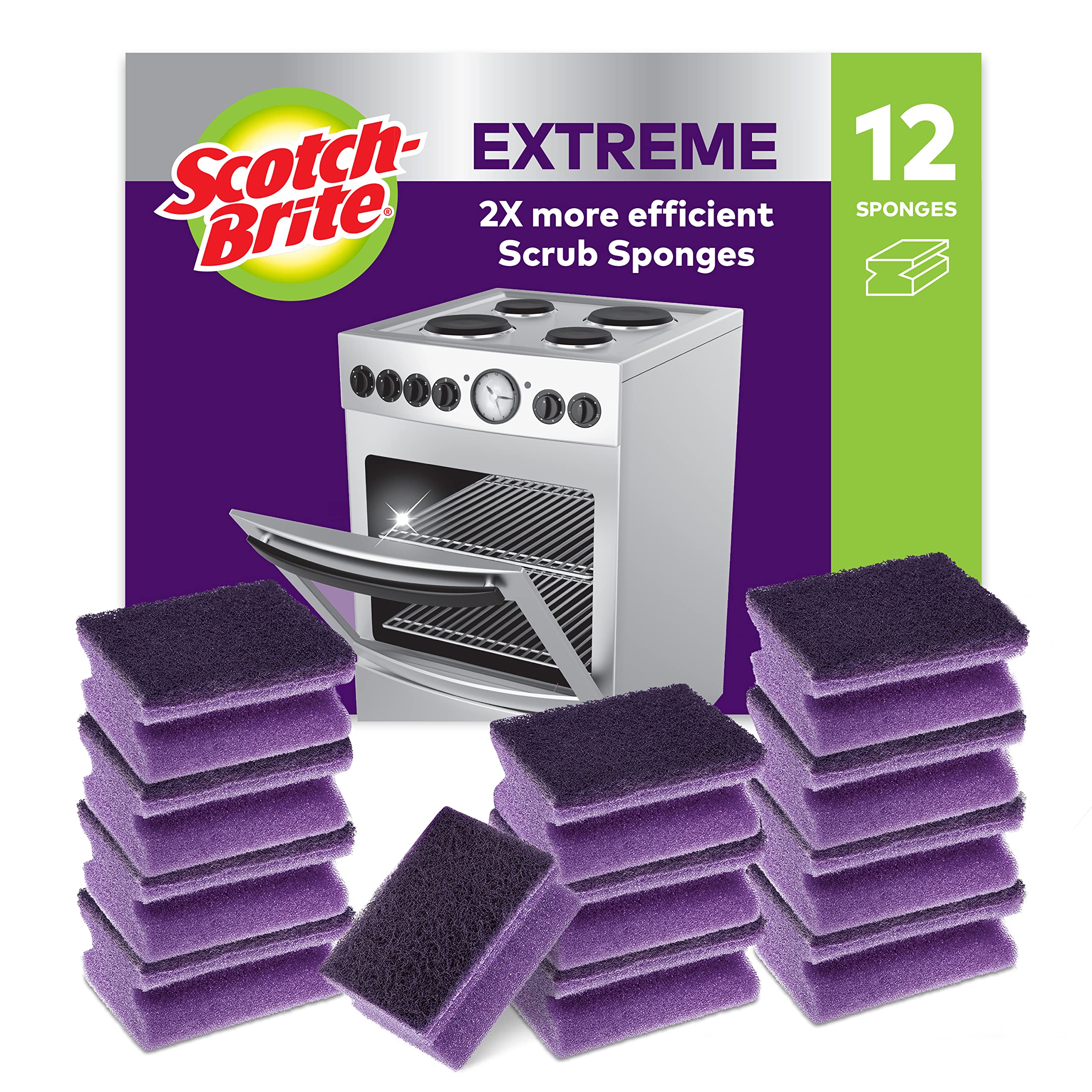 Scotch-Brite Extreme Scrub Sponge - Heavy Duty Cleaning | 12 Pack 1