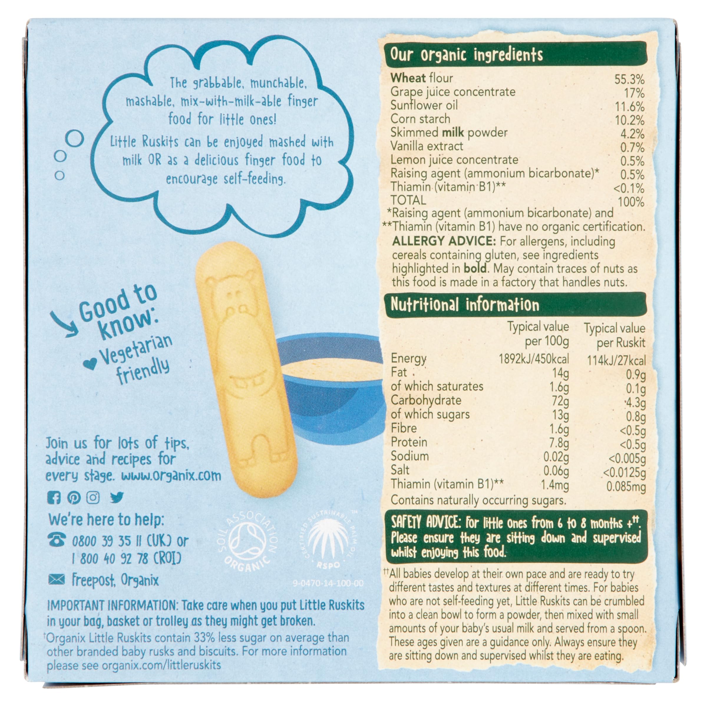 Organix Vanilla Organic Little Ruskits - Baby Snack for 6+ Months, 10 x 60g Ruskits (4 Boxes) 5