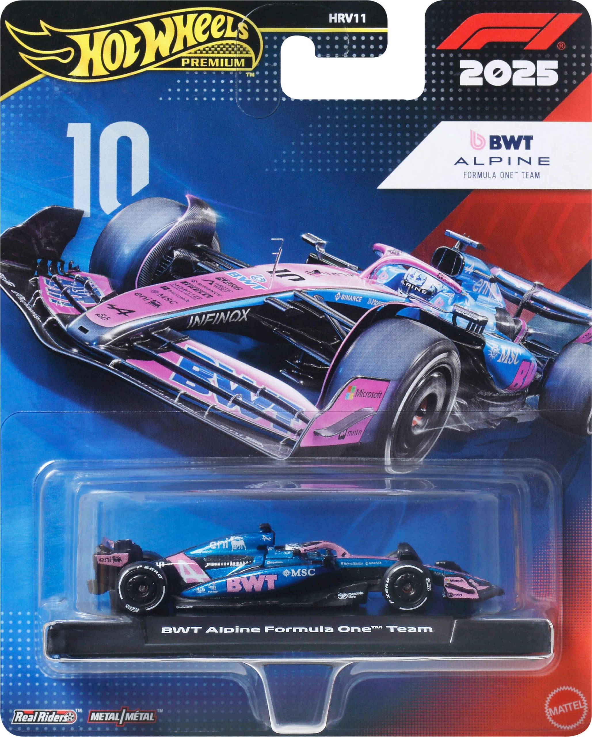 Hot Wheels BWT Alpine Pierre Gasly #10 F1 Car | 1:64 Scale Die-Cast Metal 6
