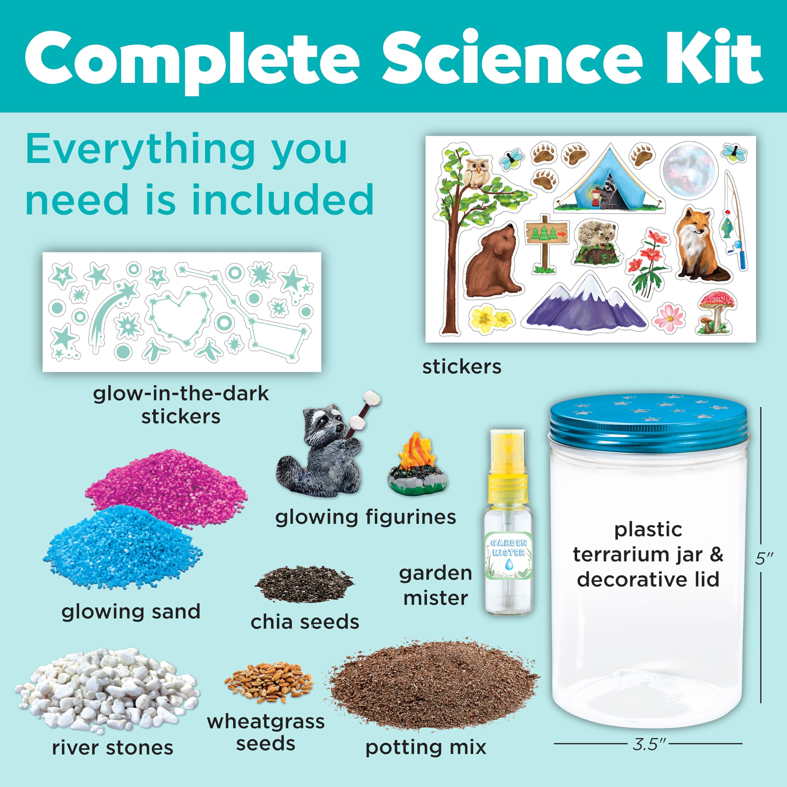 Creativity for Kids Grow 'N Glow Terrarium Kit - DIY Miniature Garden with Glow-in-the-Dark Stickers 9