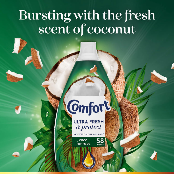 Comfort Ultra Fresh & Protect Coco Fantasy Fabric Conditioner - Liquid Fabric Softener
