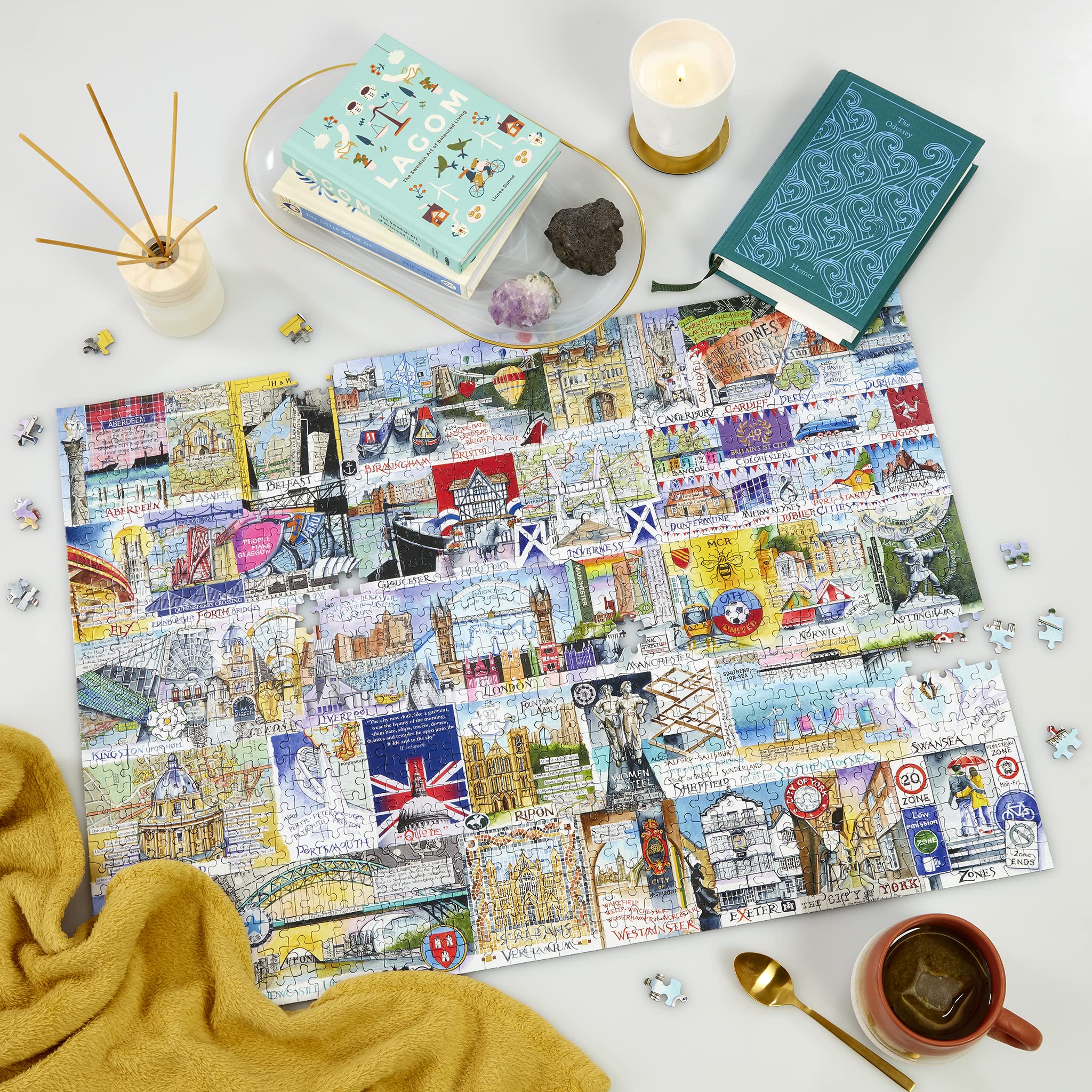 Gibsons 1000 Piece Jigsaw Puzzle - Bright Lights & Big Cities by Val Goldfinch | Recycled Board 3