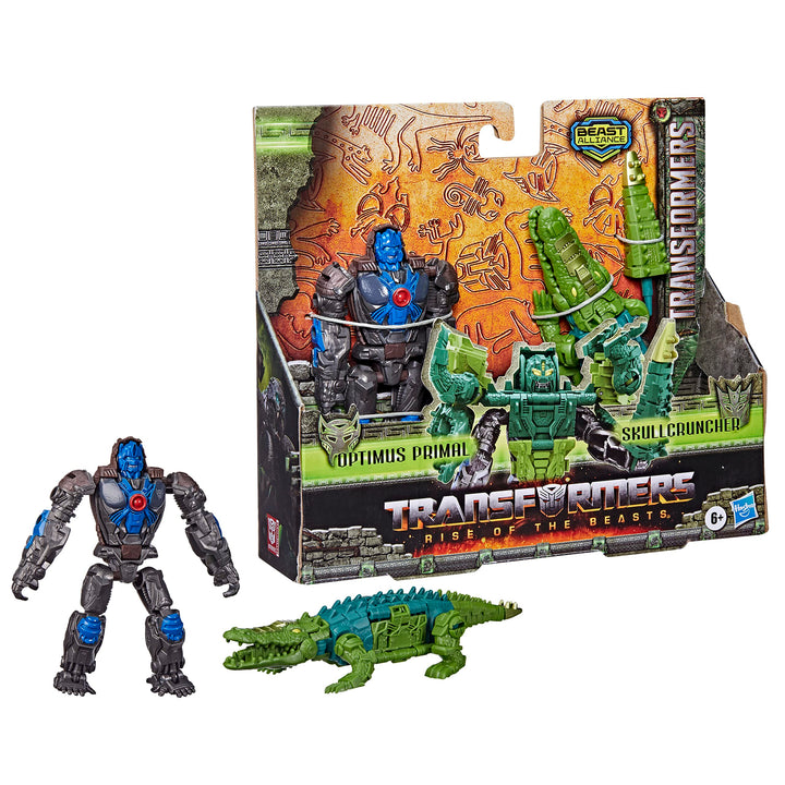 Transformers Beast Combiner 2-Pack: Optimus Primal & Skullcruncher - Convertible Action Figures for Ages 6+
