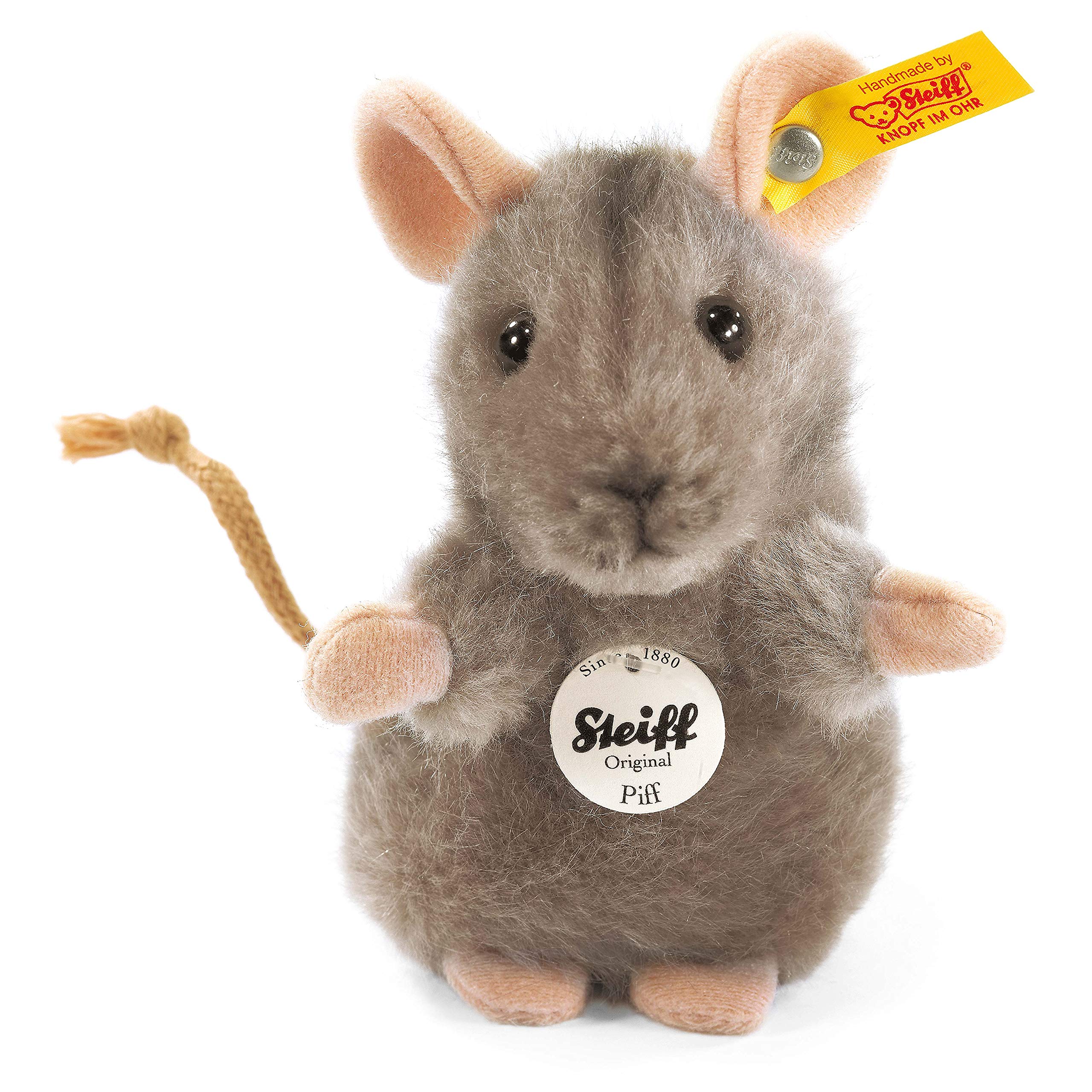 Steiff Piff Mouse Plush Toy - Soft Grey Stuffed Animal, 10cm 7