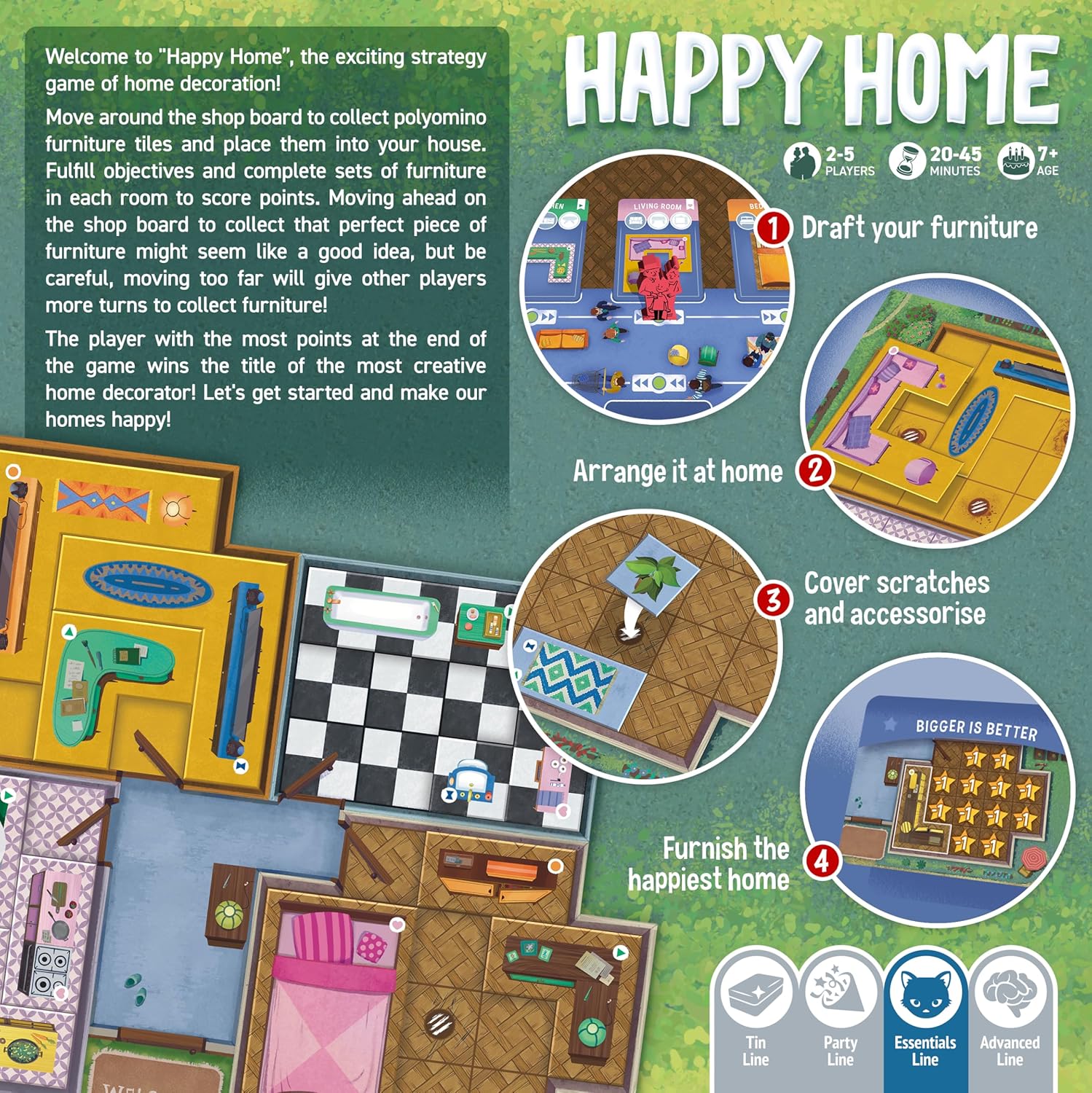 Alley Cat Games Happy Home Strategy Home Decoration Polyomino Game 6