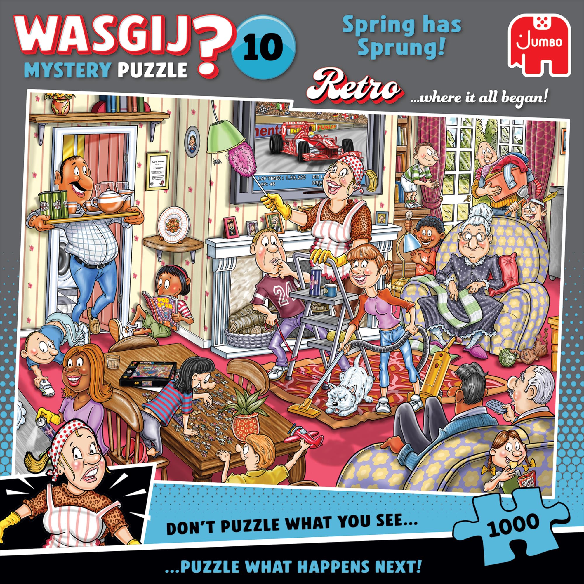 Wasgij Retro Mystery 10, Spring has Sprung! - 1000 Piece Adults Jigsaw Puzzle 1