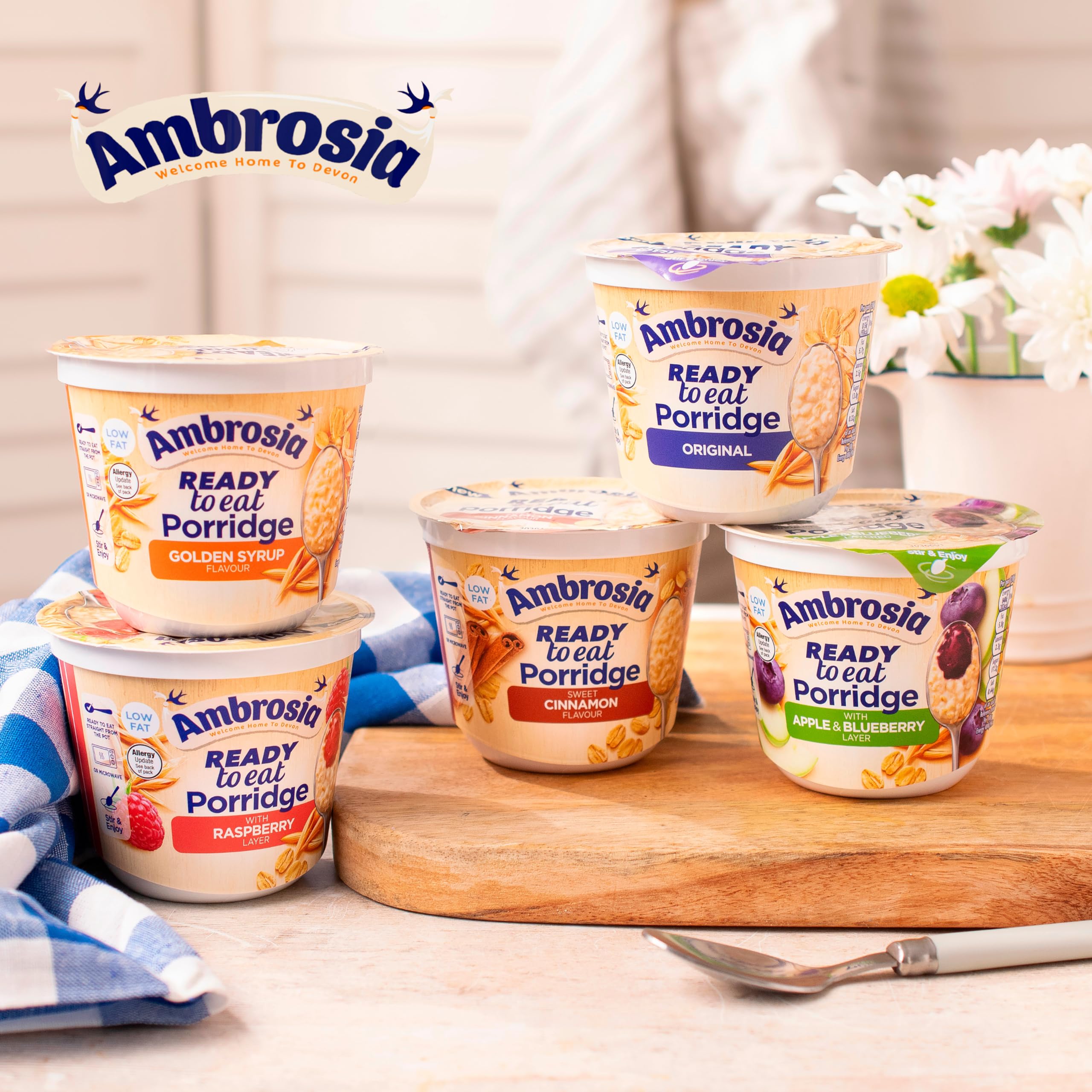 Ambrosia Ready to Eat Sweet Cinnamon Porridge - Low Fat, High Protein | 210g Pot (Pack of 6) 7
