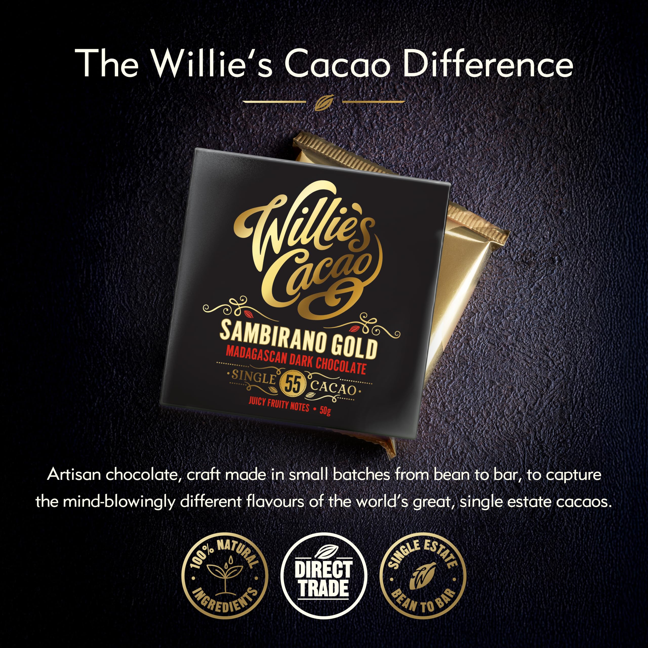Willie's Cacao - Sambirano 55% Dark Chocolate Bar - 50g - Juicy Fruity Note 4