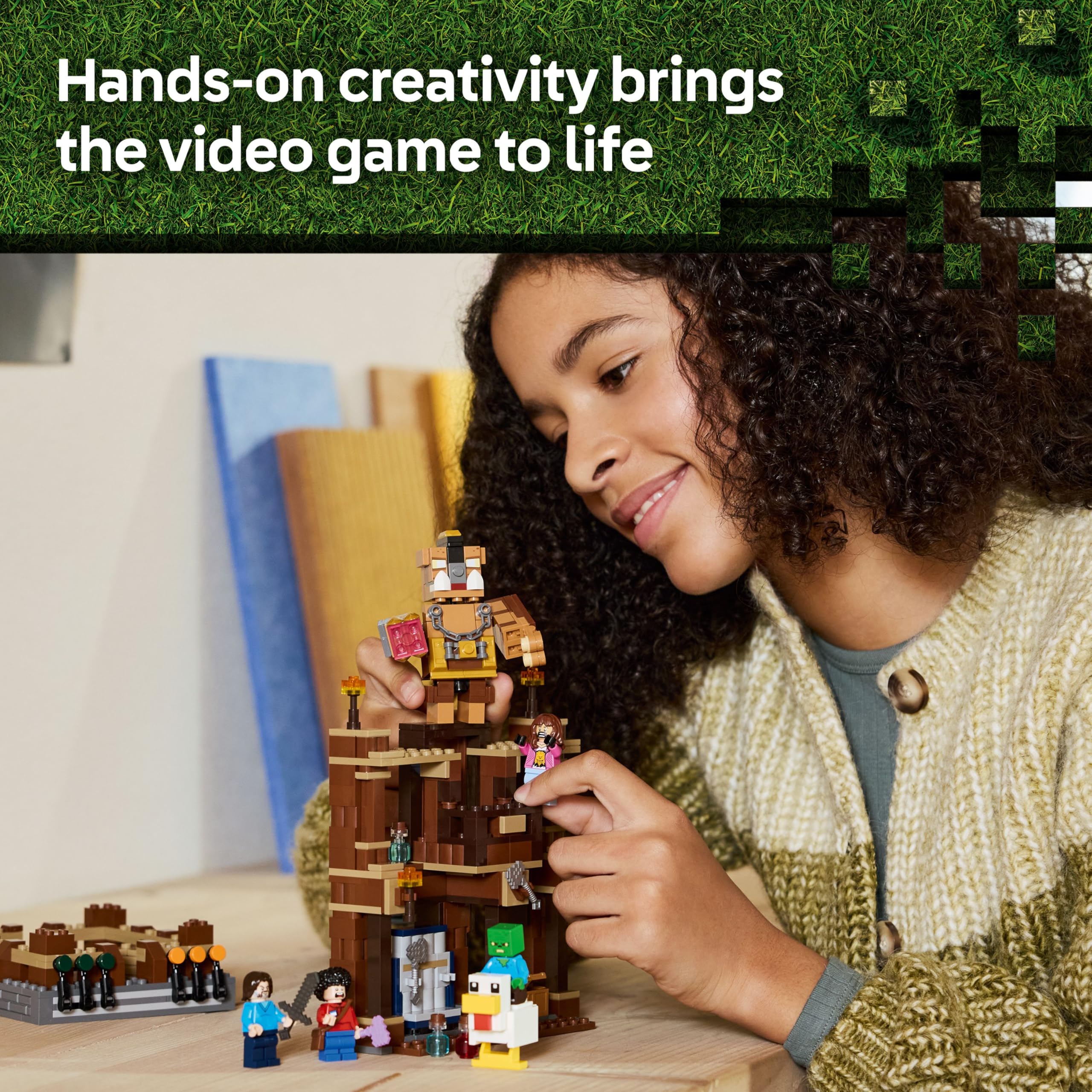 LEGO Minecraft Woodland Mansion Fighting Ring - Building Set with Steve, Garrett, Henry, Baby Zombie, Chicken Jockey, Great Hog - 491 Pieces (21272) 8