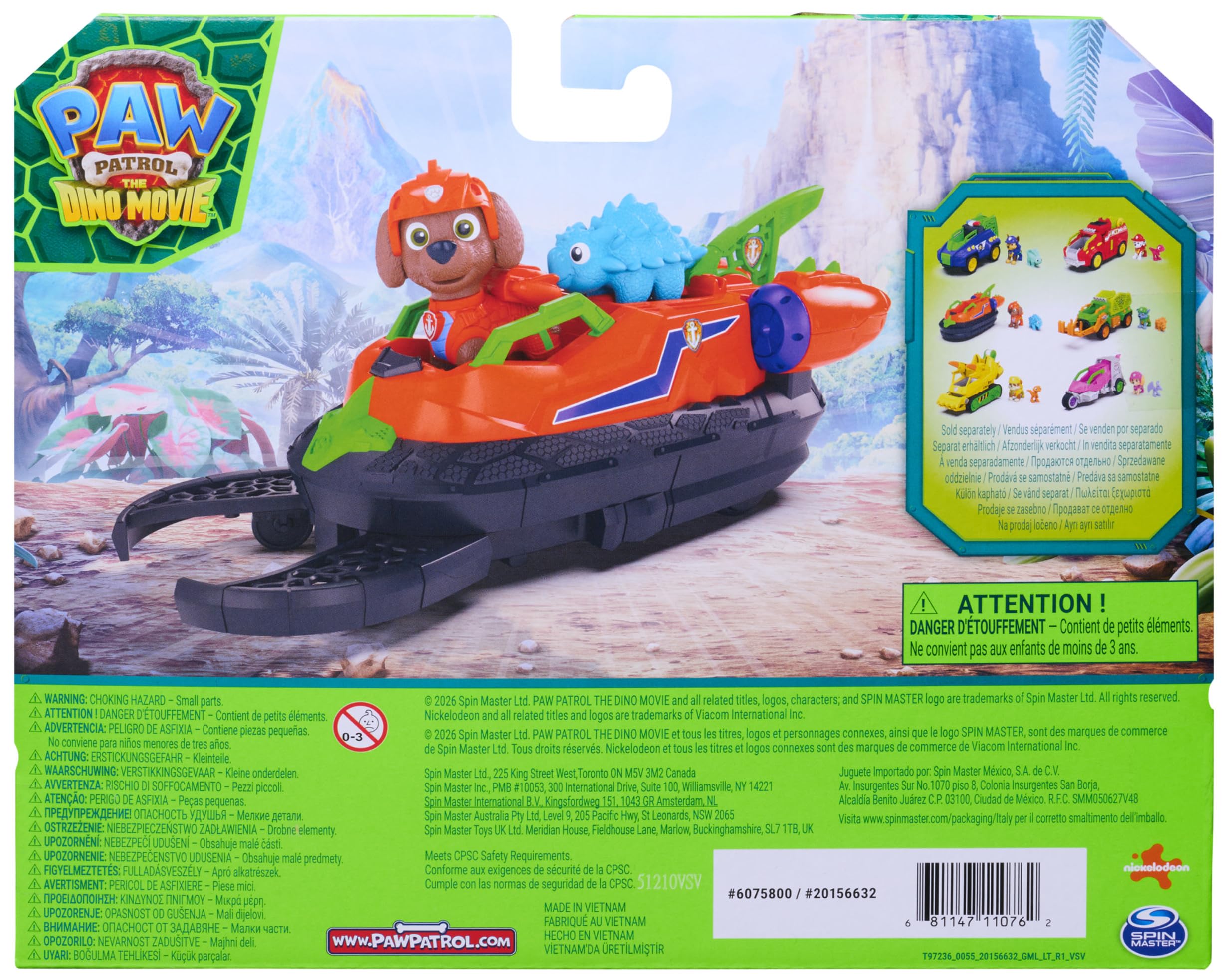 Paw Patrol Dino Rescue Hovercraft with Zuma Action Figure - Ages 3+ 9
