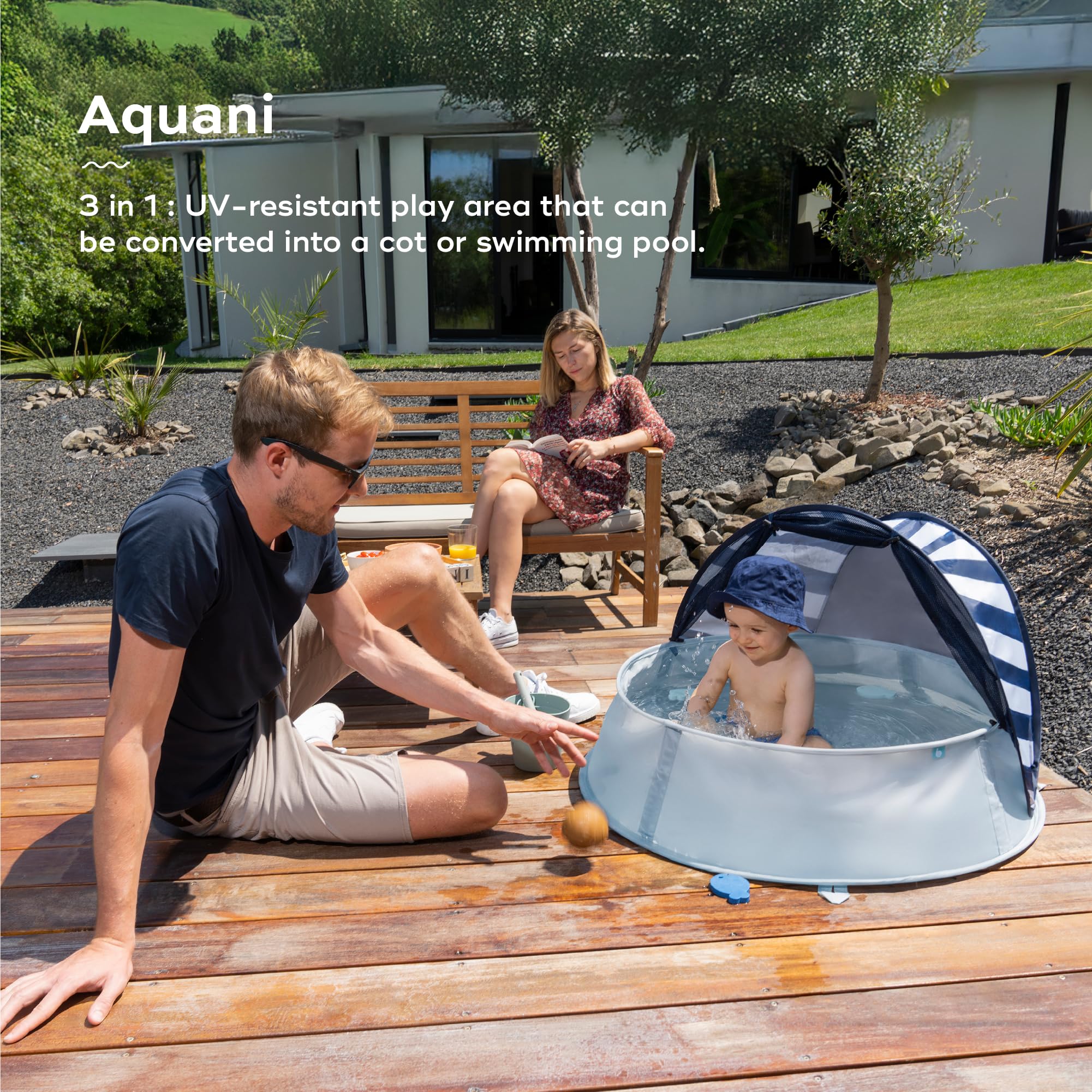 Babymoov Aquani Pop Up Baby Beach Tent & Paddling Pool - UPF 50+ Sun Protection | 90x60x60cm 2