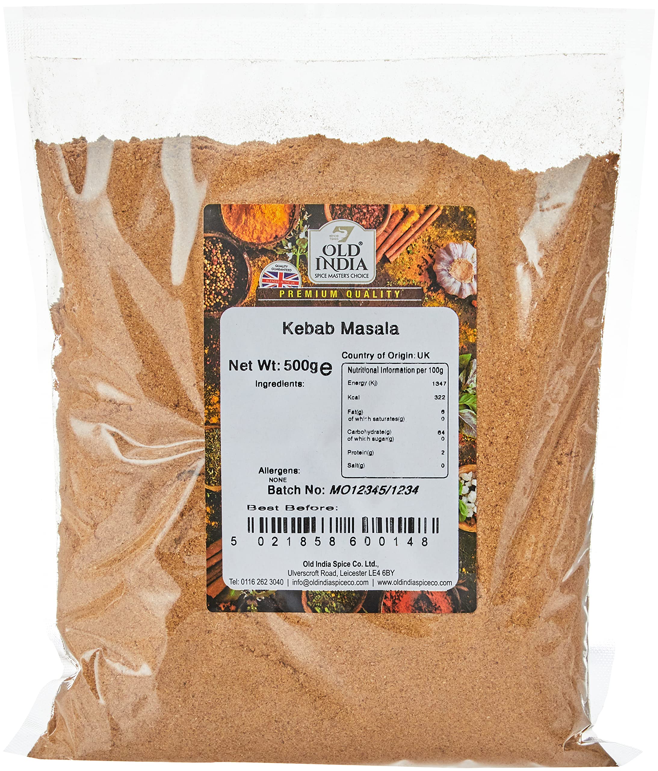 Old India Kebab Masala 500g - Indian Seasoning Blend for Curries, Vegetables & Stews 1